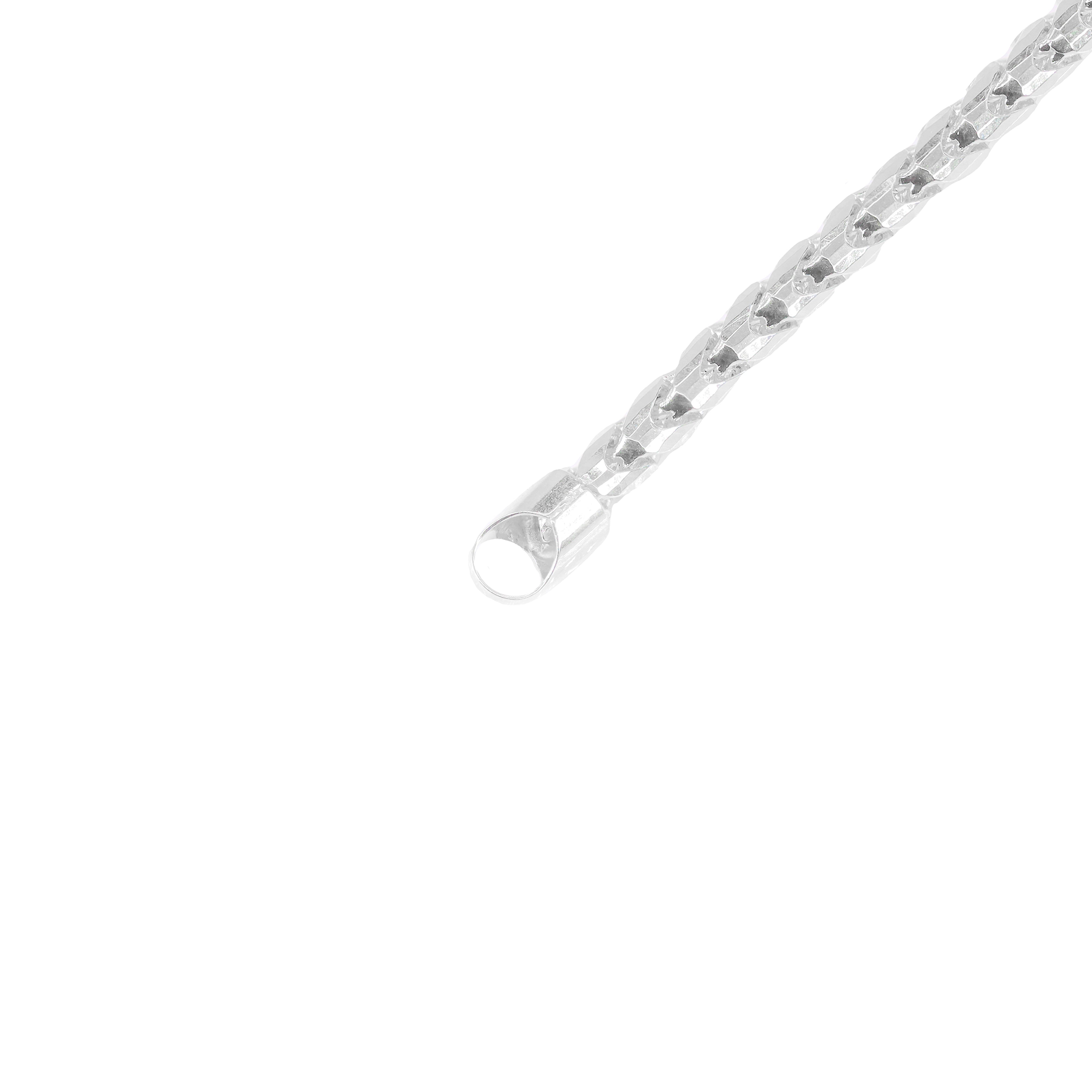 14KT White Gold Solid Rounded Franco Gold Bracelet