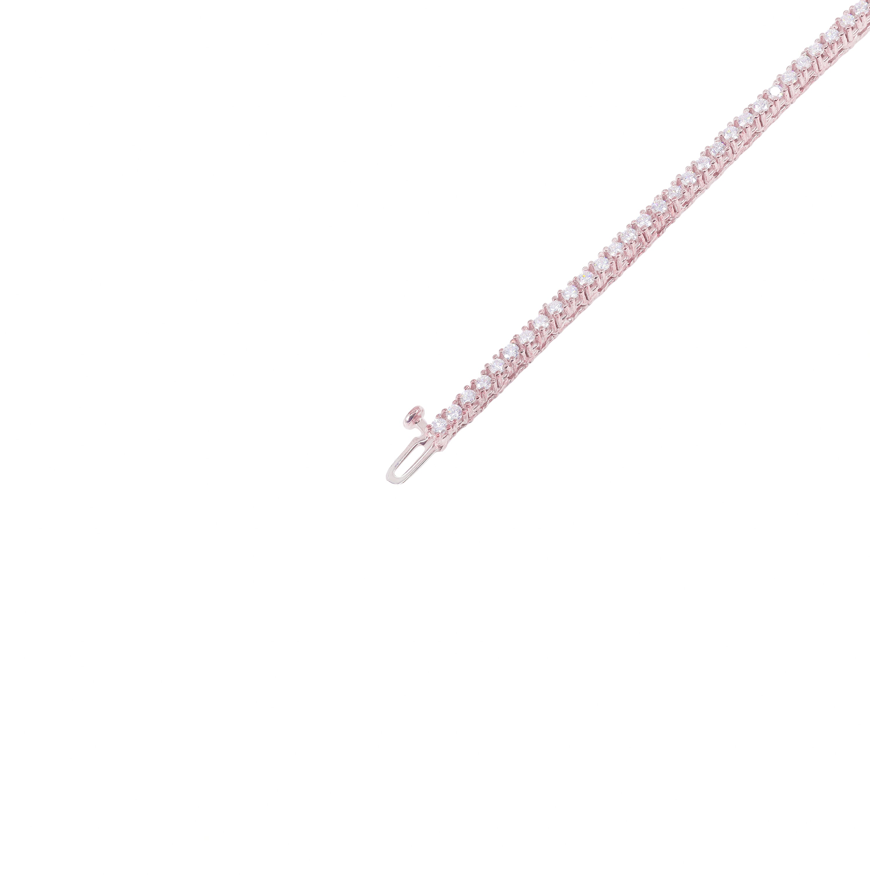 3-Pointer Rose Gold Natural Diamond Tennis Chain