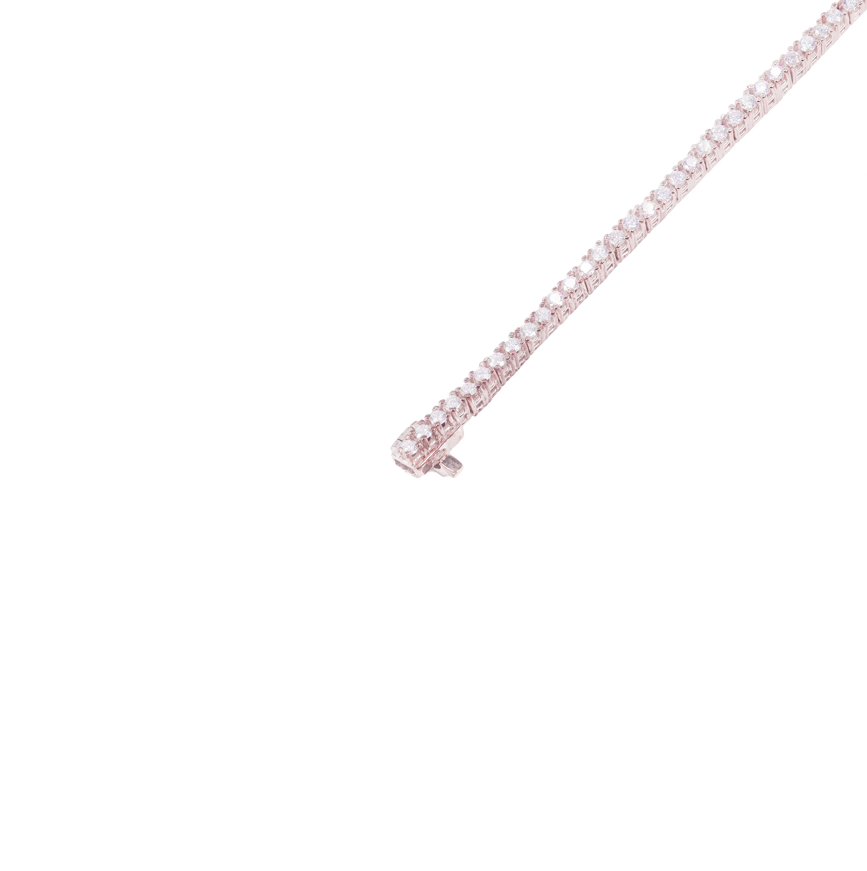 4-Pointer Rose Gold Natural Diamond Tennis Chain