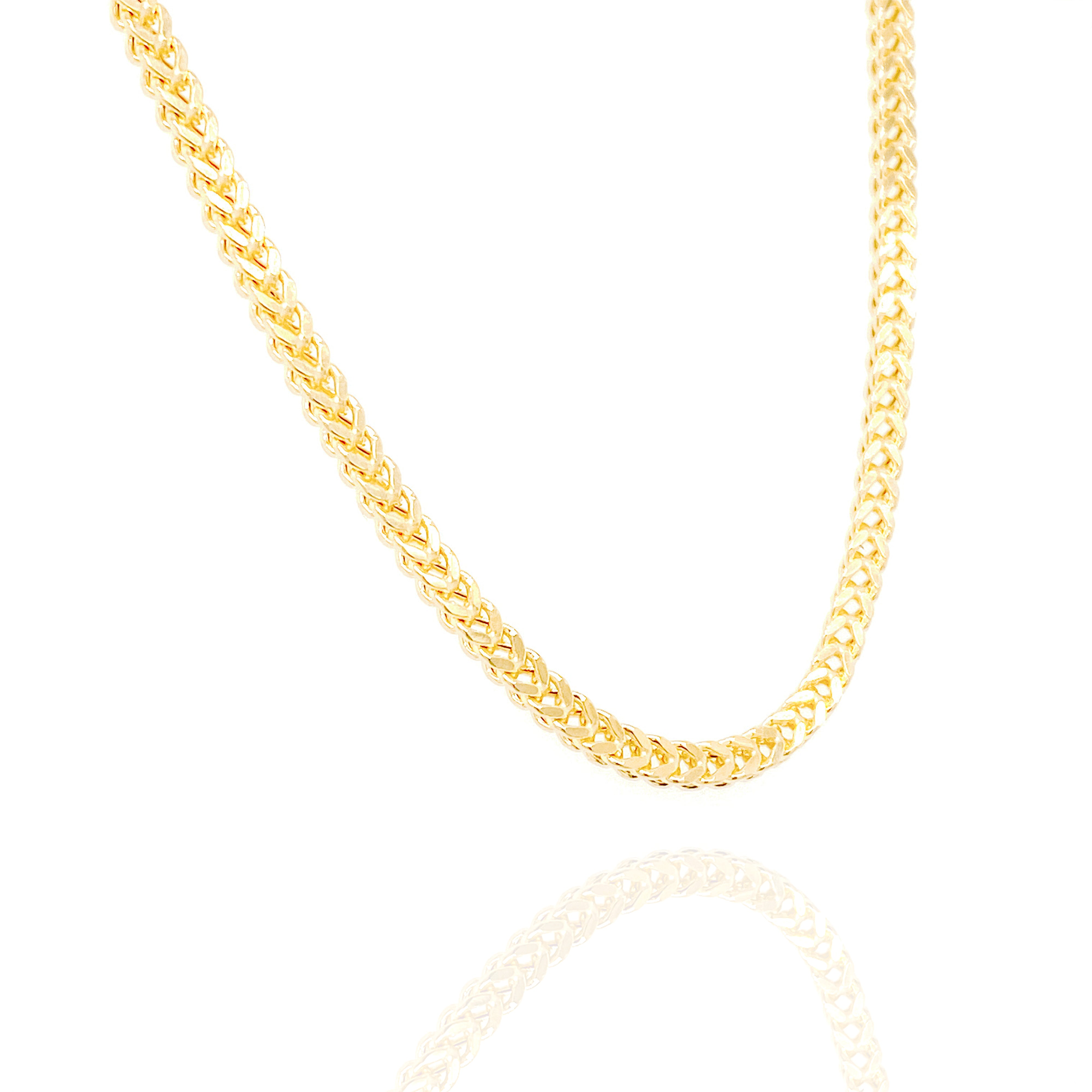10KT Semi-Solid Square Franco Yellow Gold Chain