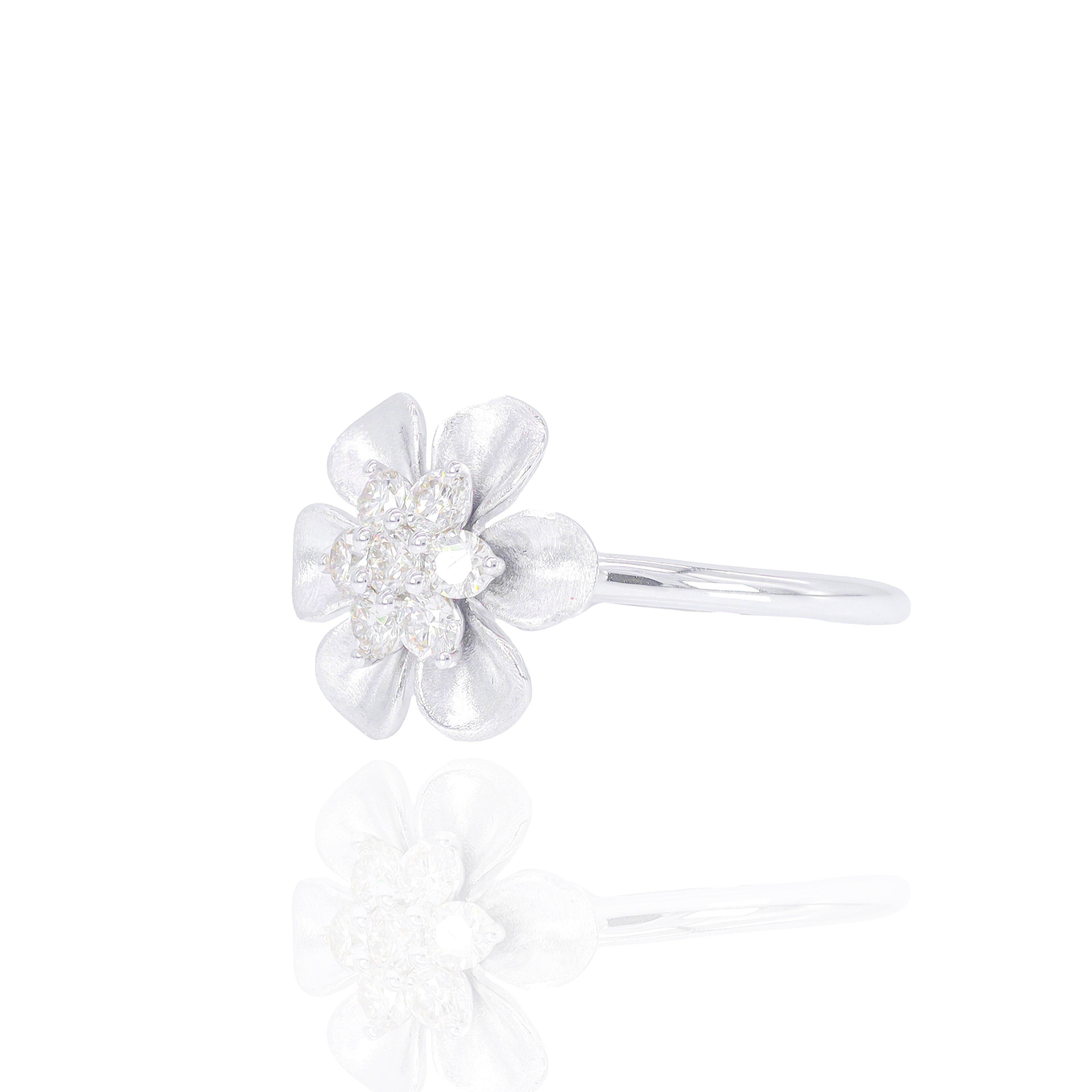 3D Flower Diamond Ring