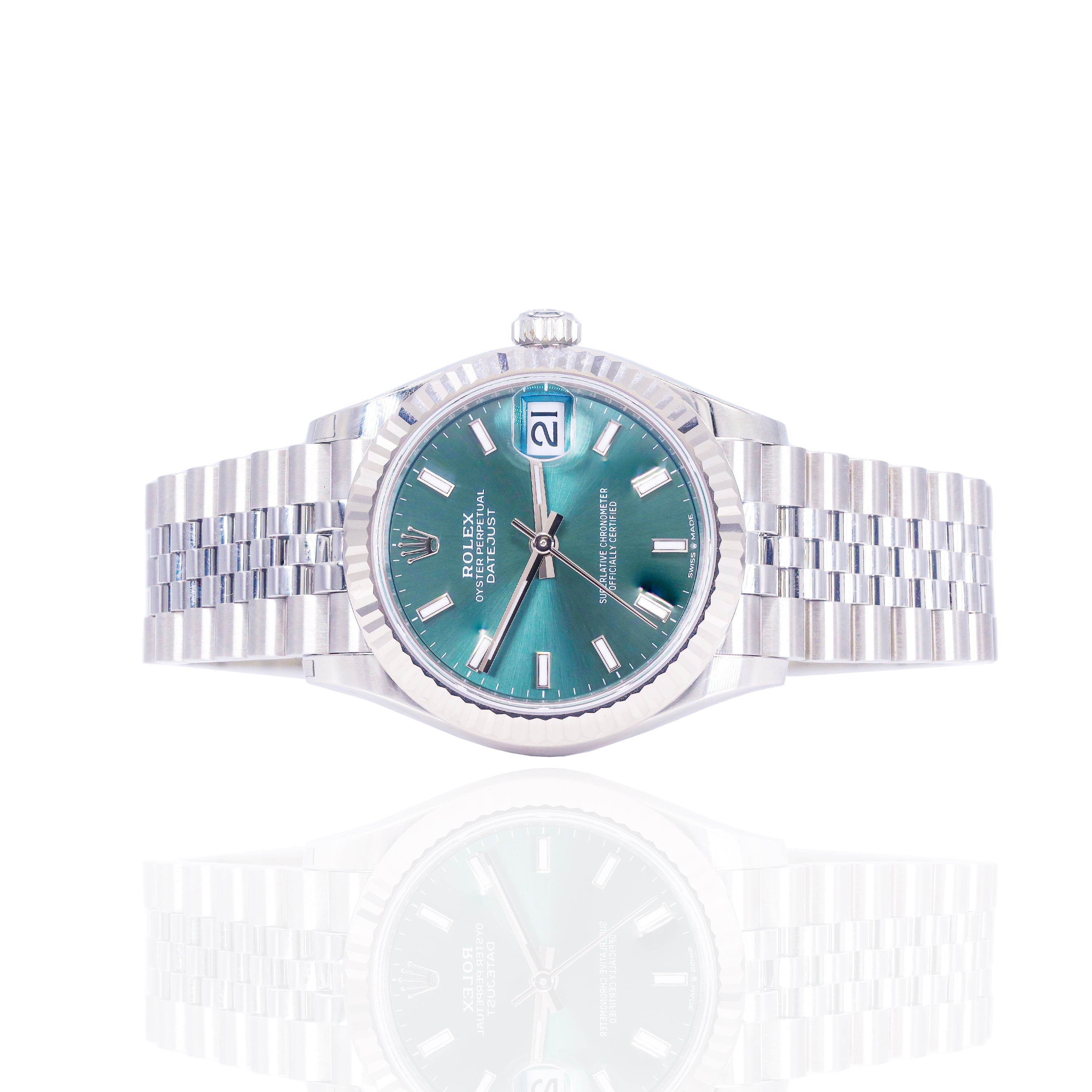 Rolex 278274 Datejust 31mm Green Stick Dial
