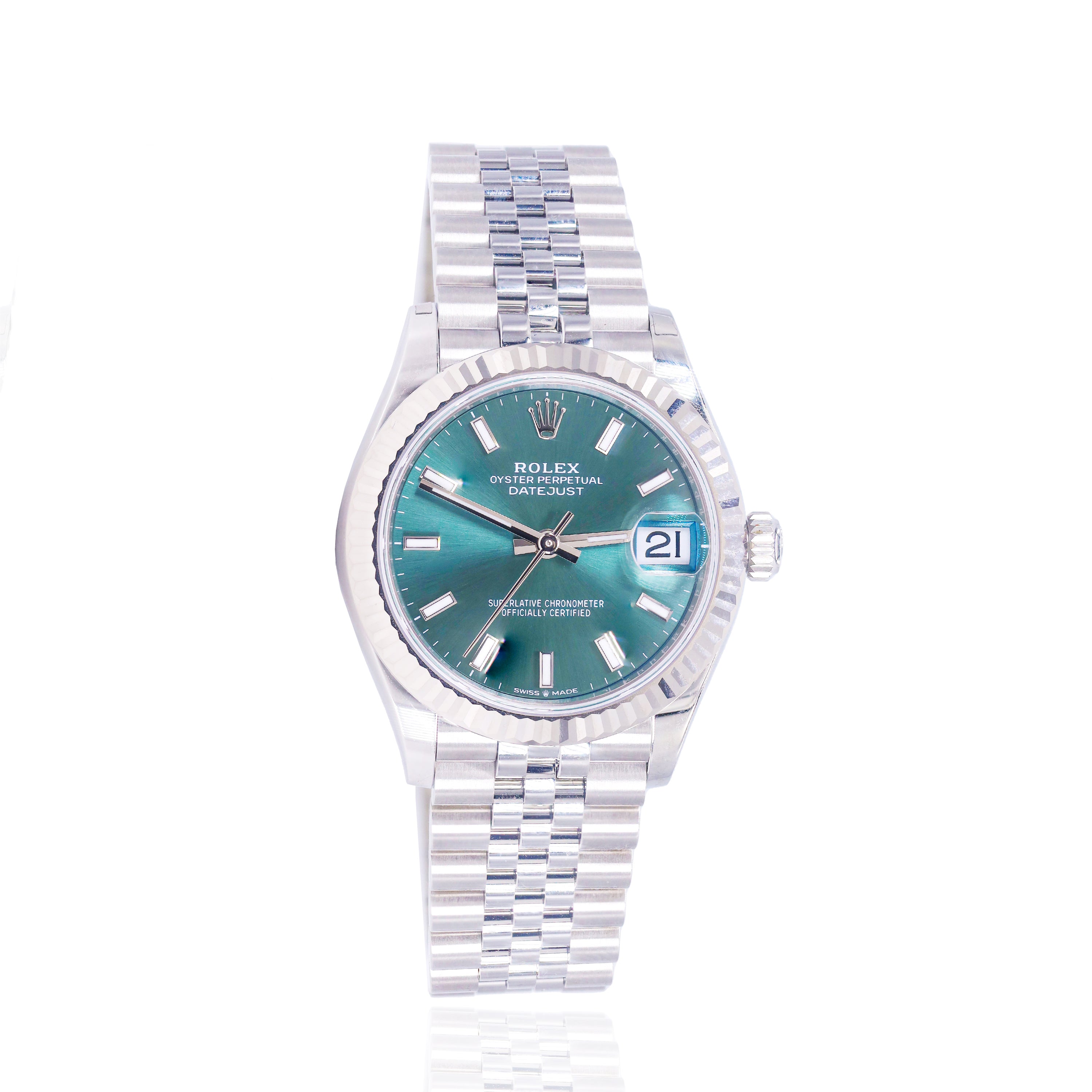 Rolex 278274 Datejust 31mm Green Stick Dial