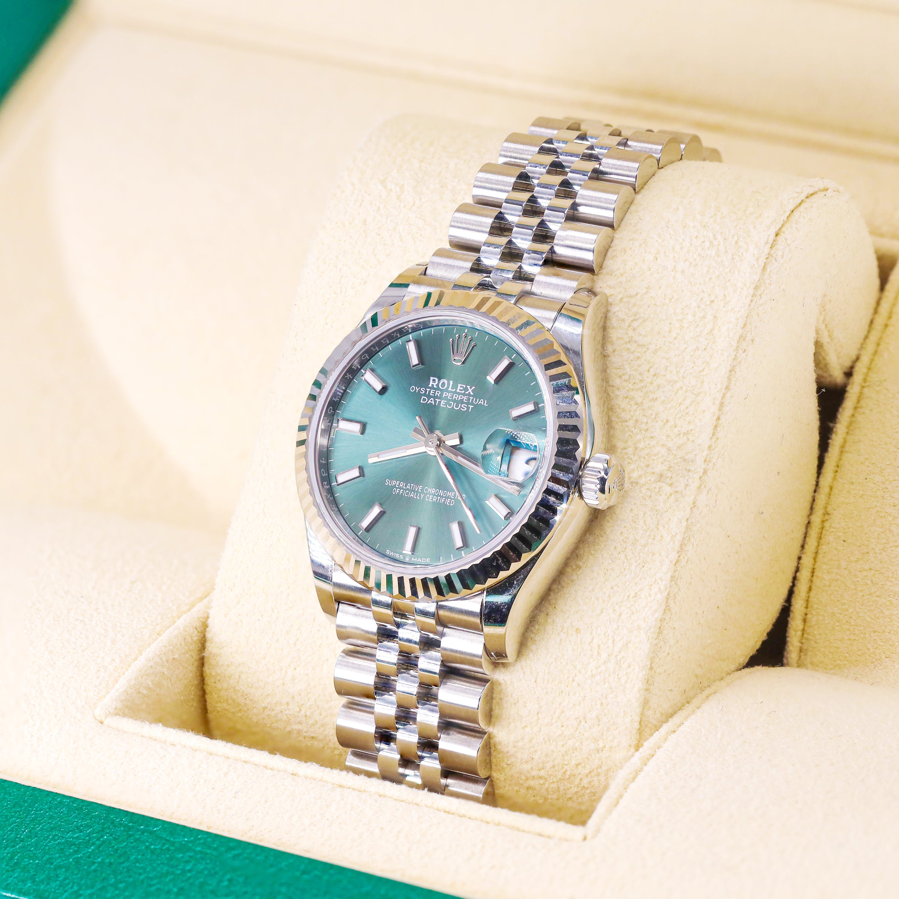 Rolex 278274 Datejust 31mm Green Stick Dial