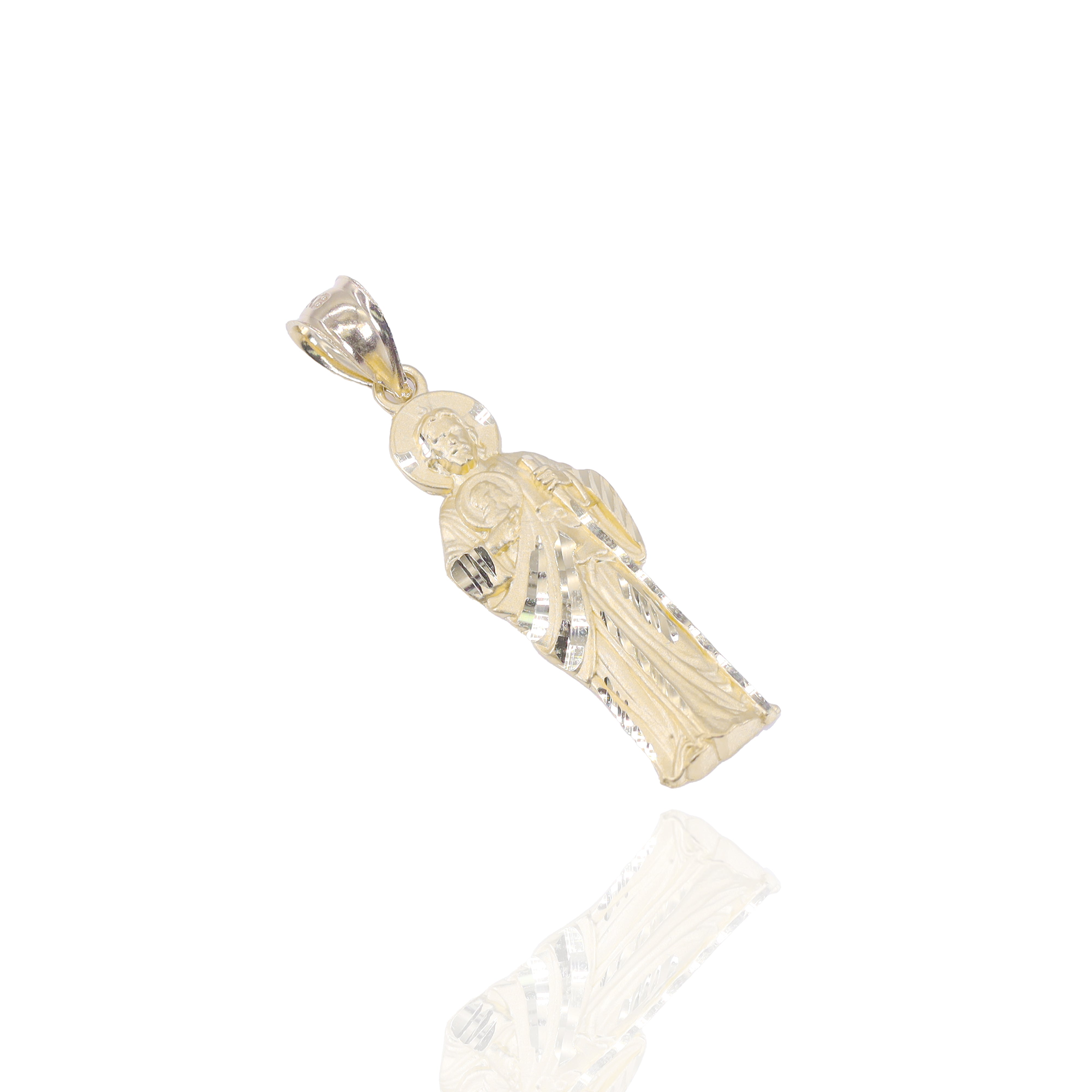 Sculptural Saint Jude Gold Pendant