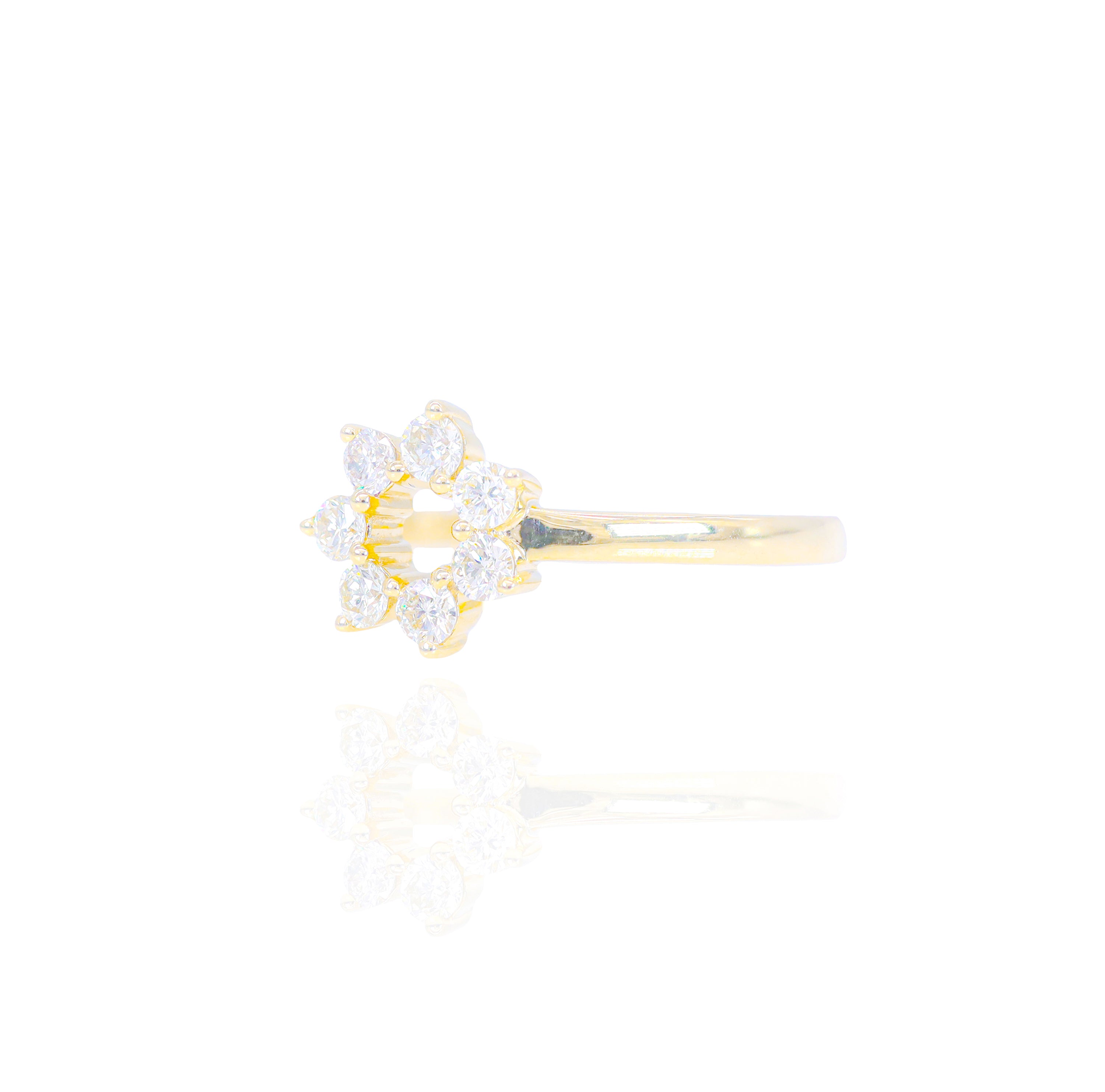 Open Flower Diamond Ring