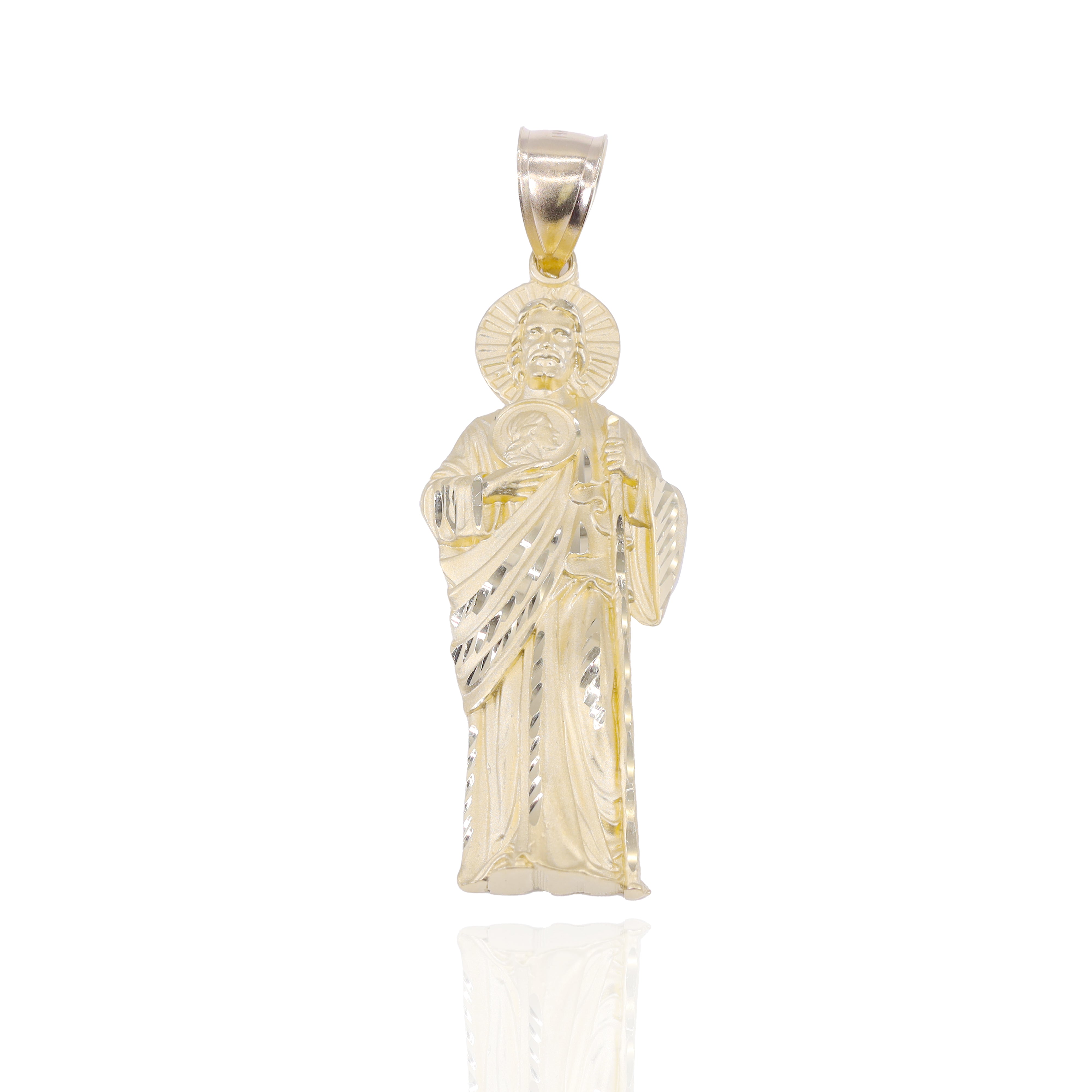 Sculptural Saint Jude Gold Pendant