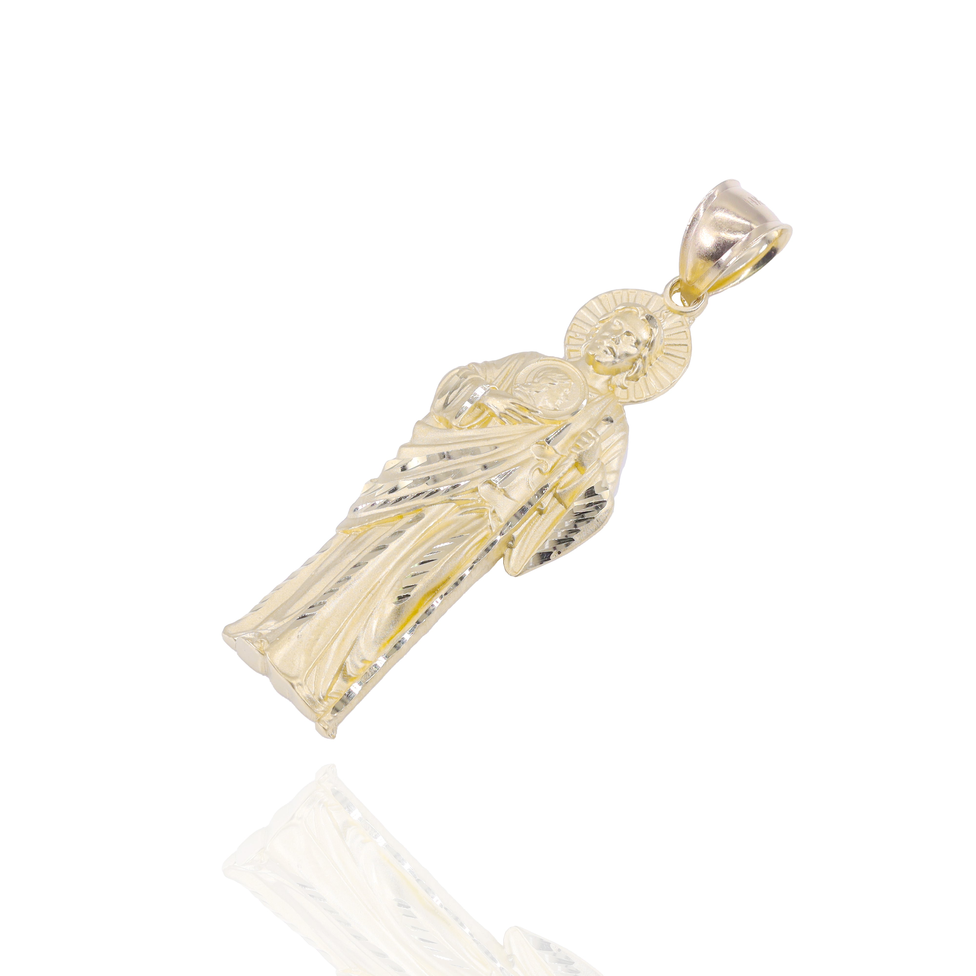 Sculptural Saint Jude Gold Pendant