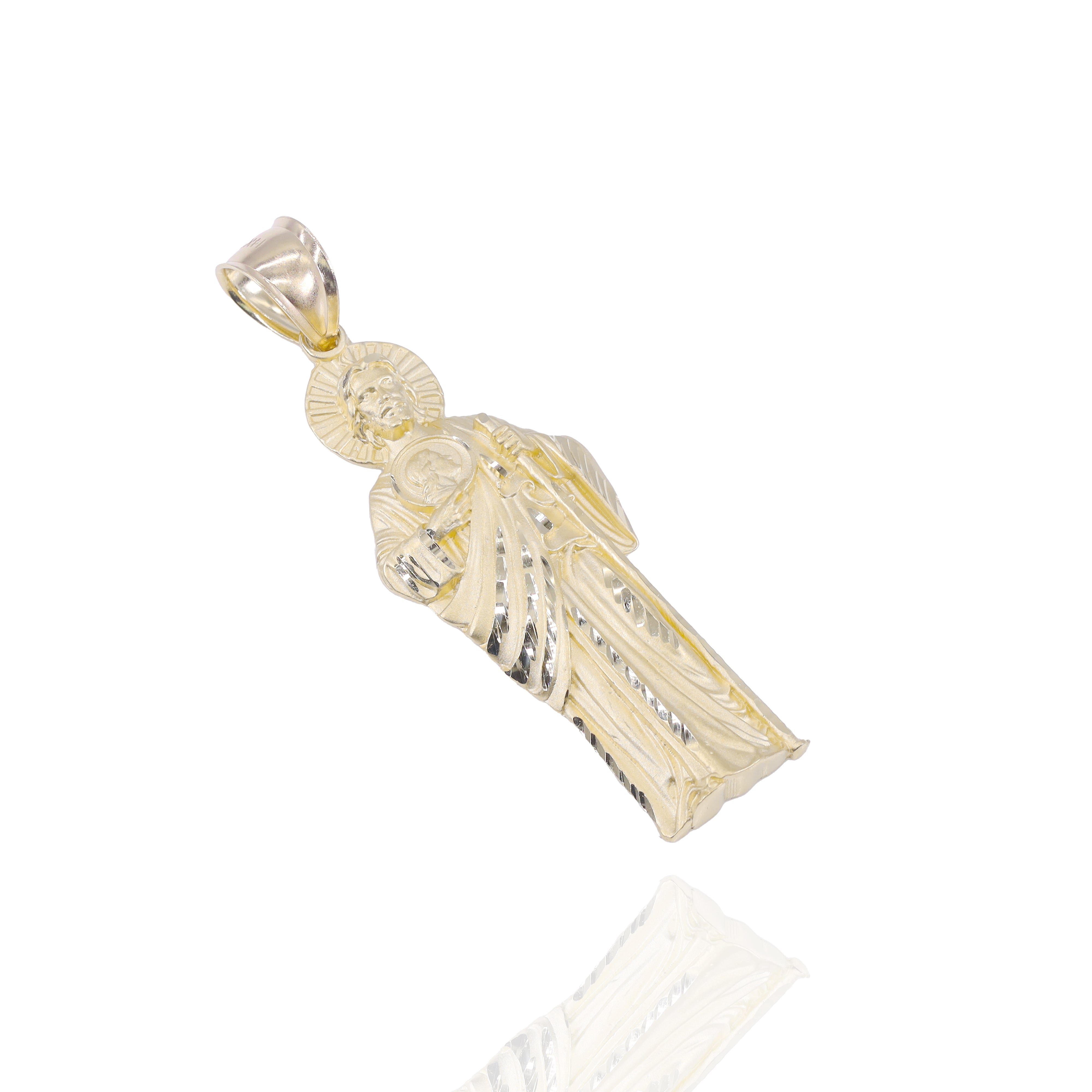 Sculptural Saint Jude Gold Pendant