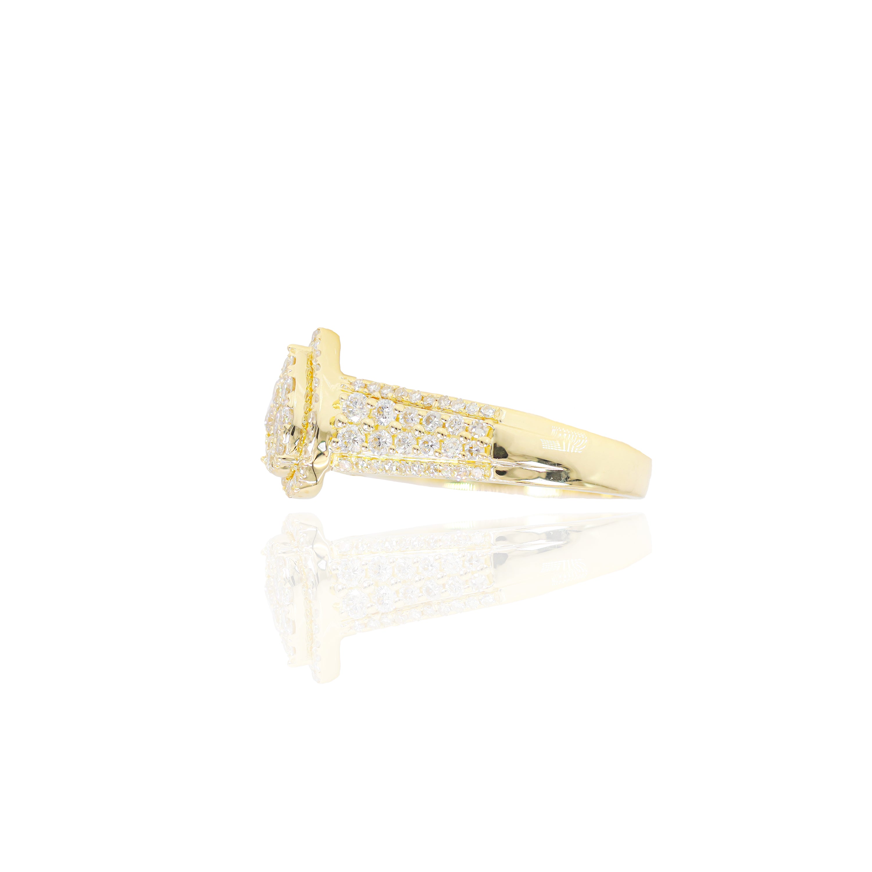 Pear Shaped Cluster Engagement Ring & Band