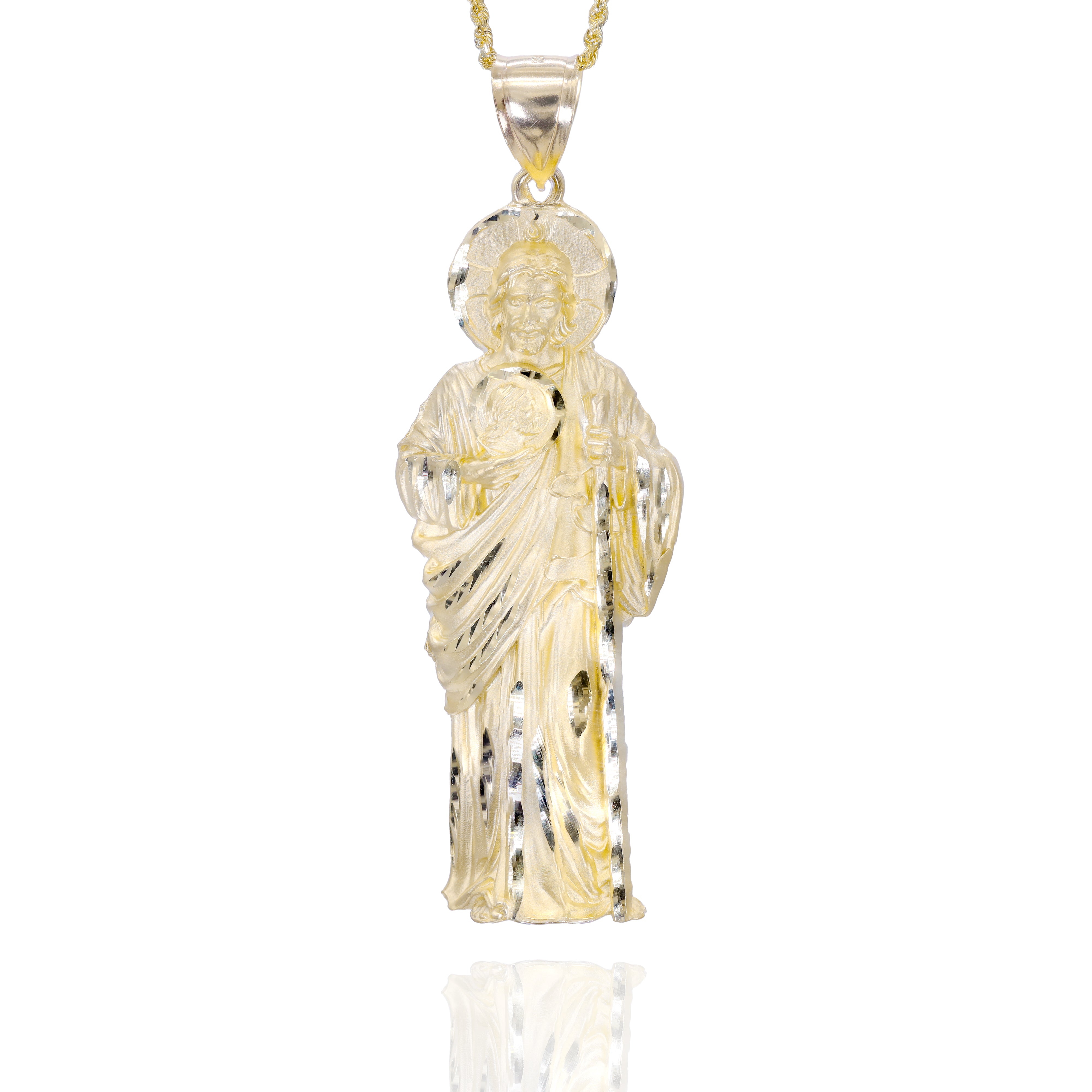Sculptural Saint Jude Gold Pendant