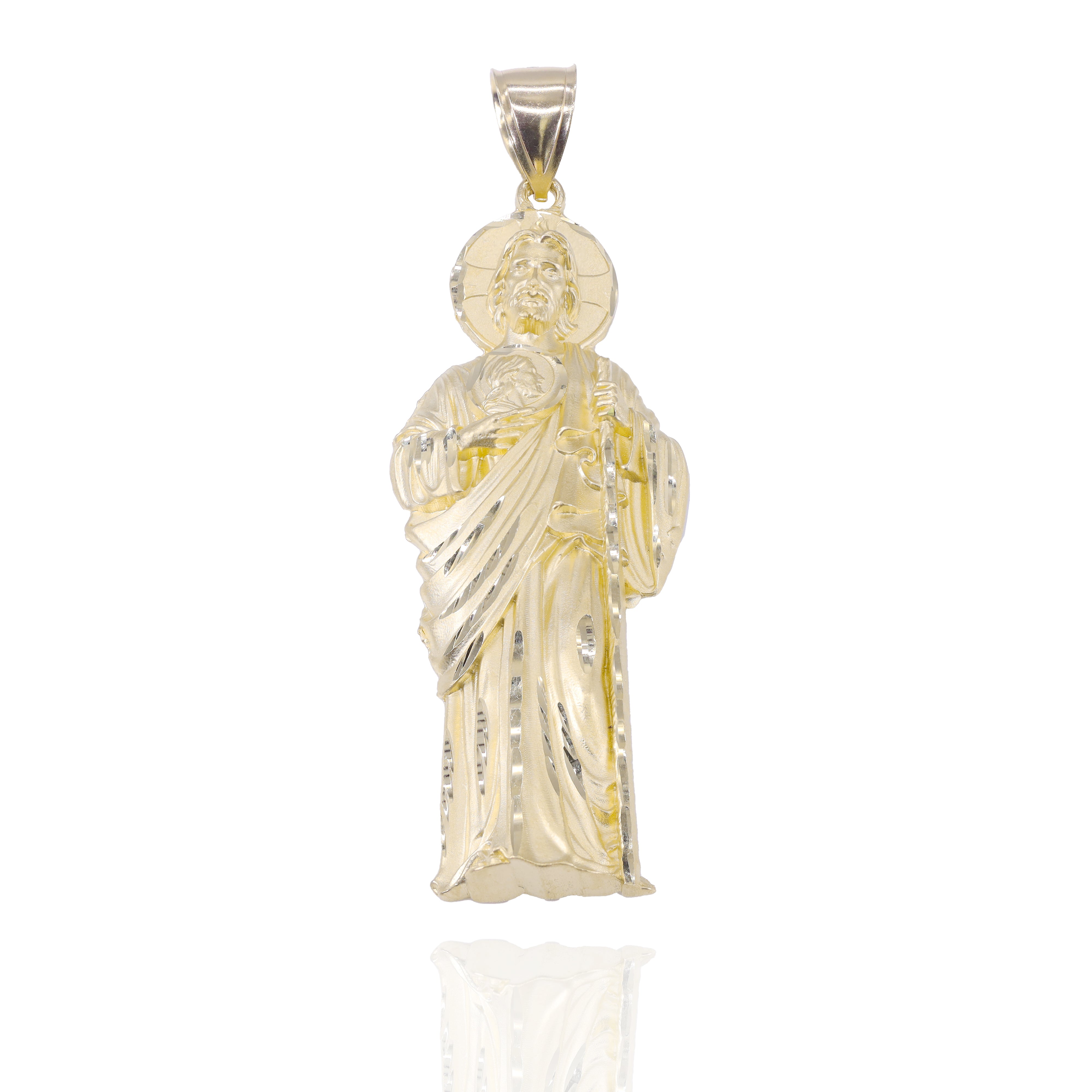 Sculptural Saint Jude Gold Pendant
