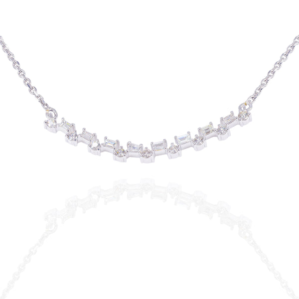 Alternating Baguette & Round Diamond Pendant image