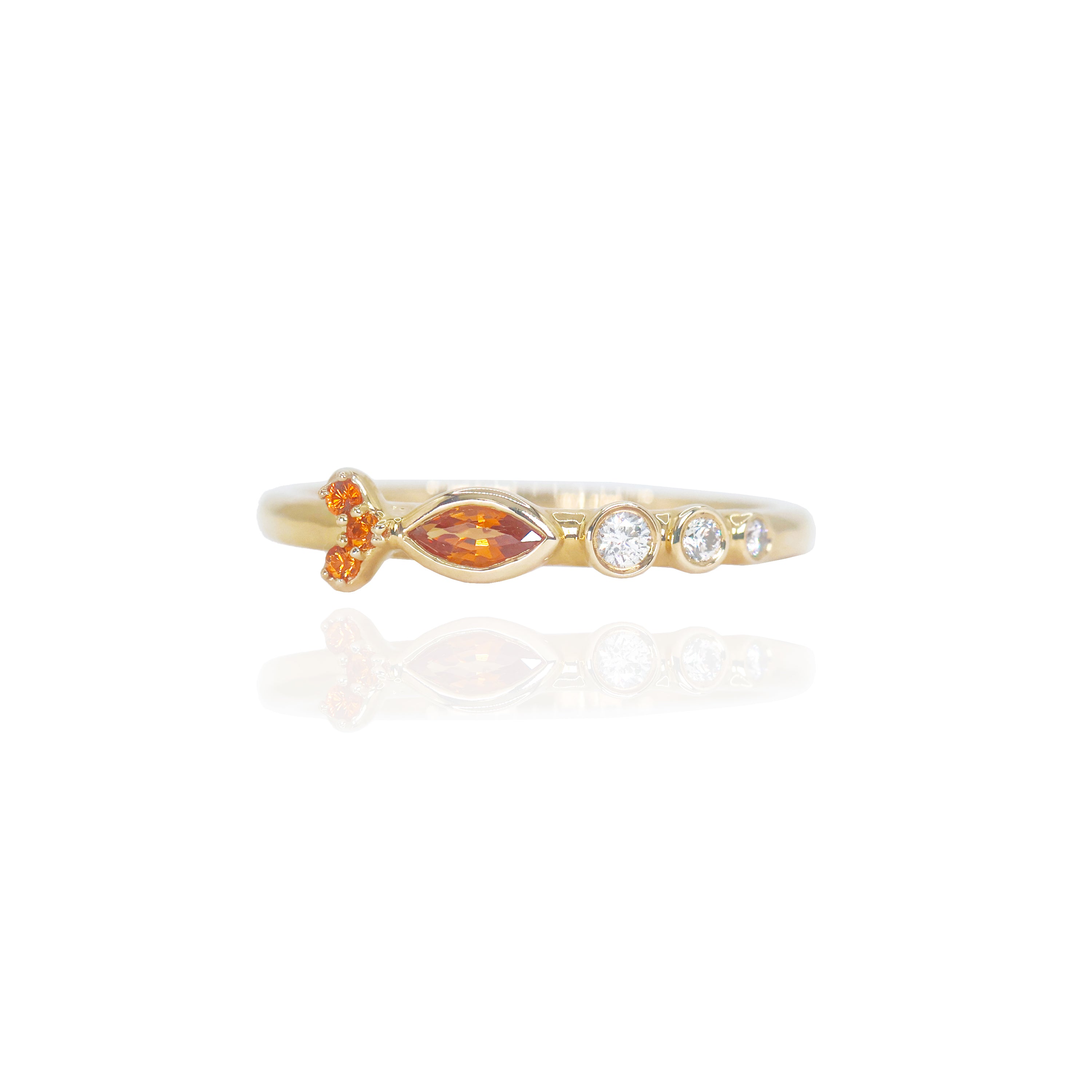 Gemstone Ichthys Fish Diamond Ring