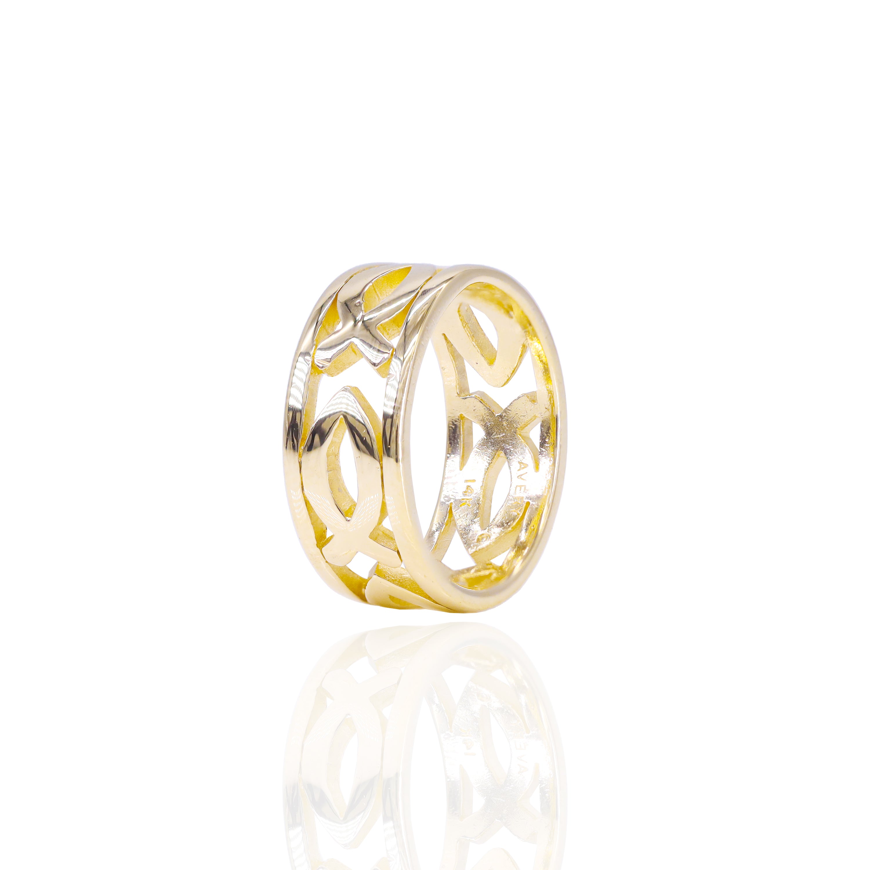 14KT Solid Gold Ichthys Gold Band