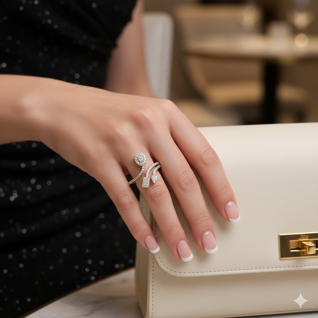 Open Diamond Cocktail Ring