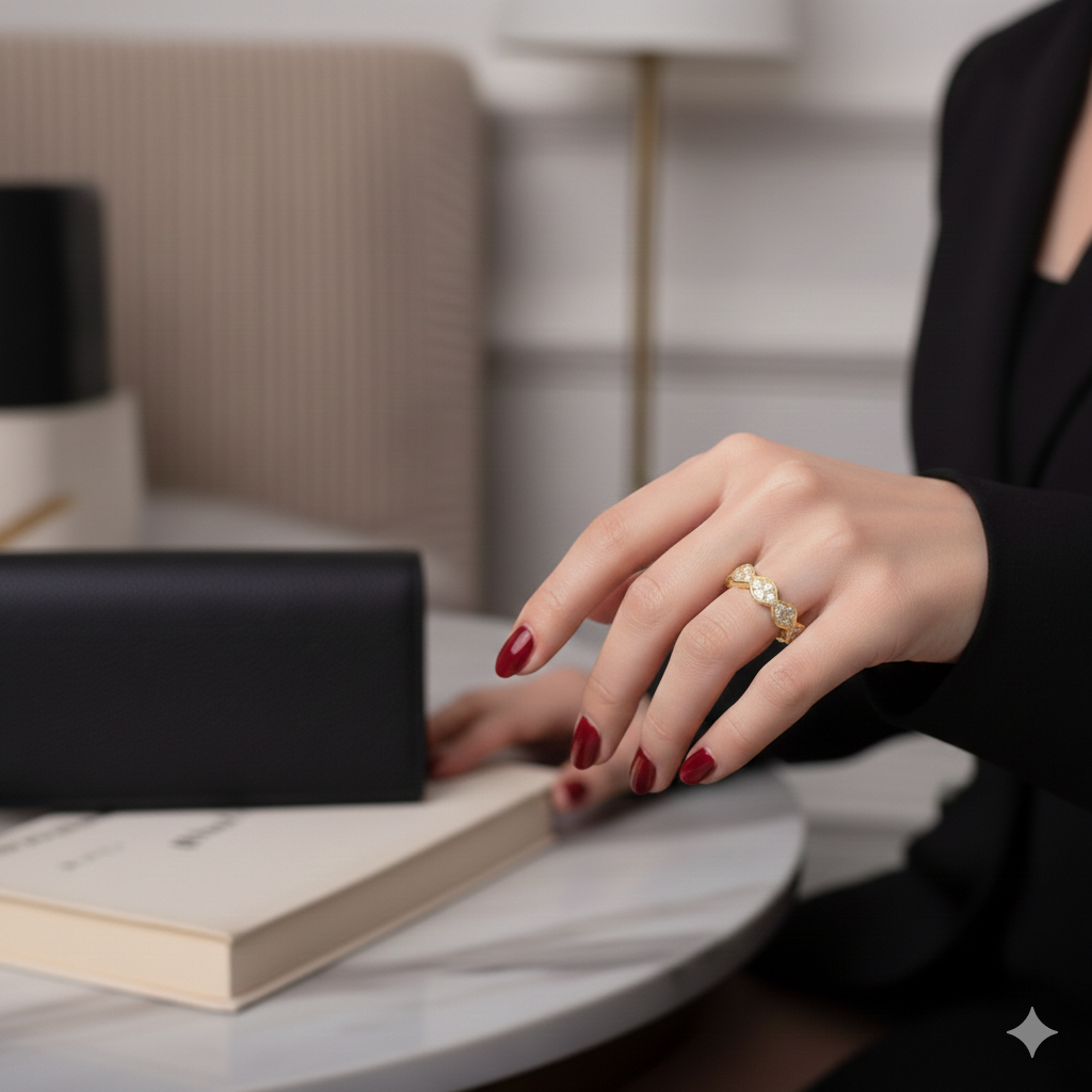 Wavy Diamond Ring