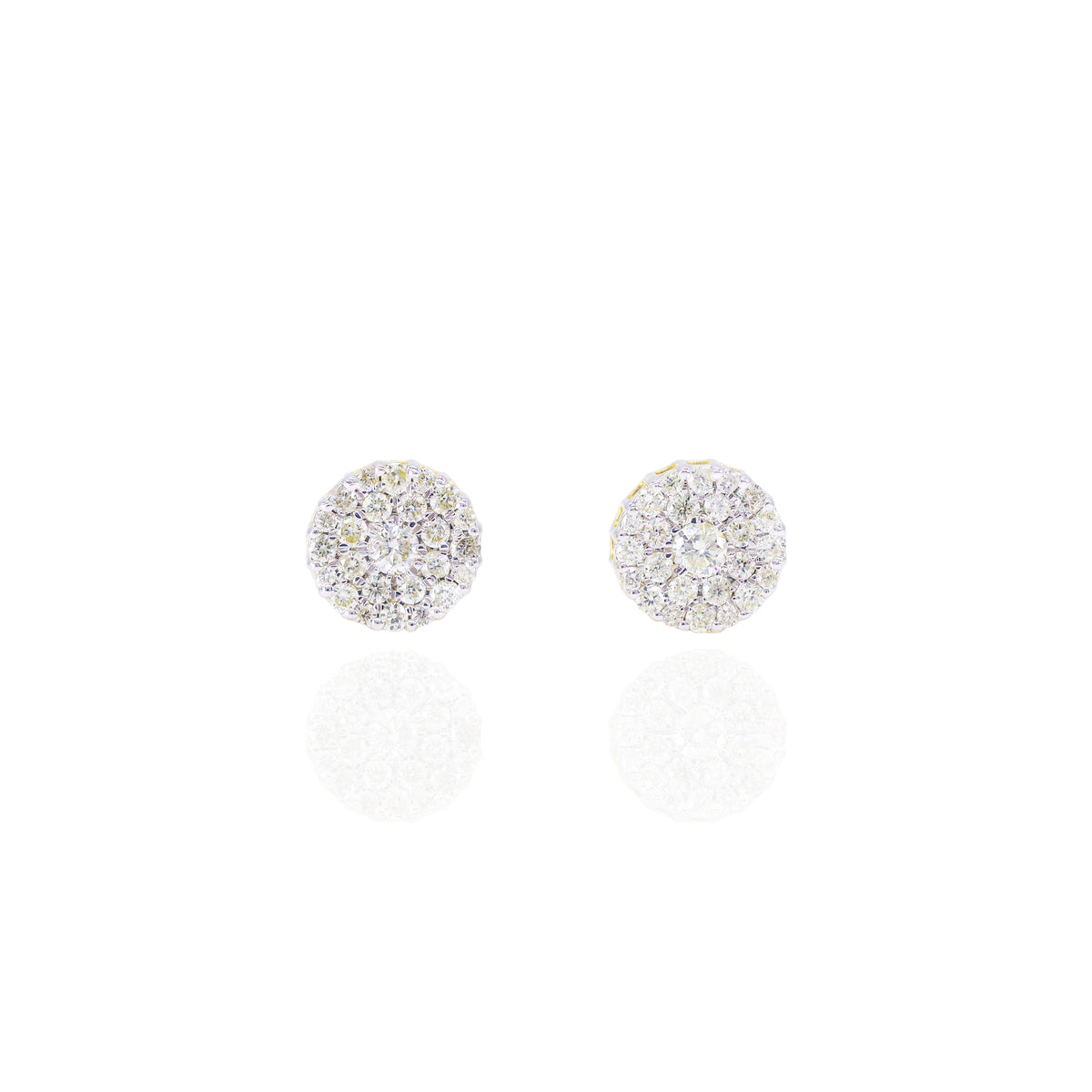 Center Stone with Double Row Diamond Earrings