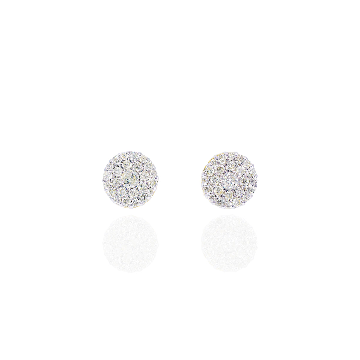 Center Stone with Double Row Diamond Earrings