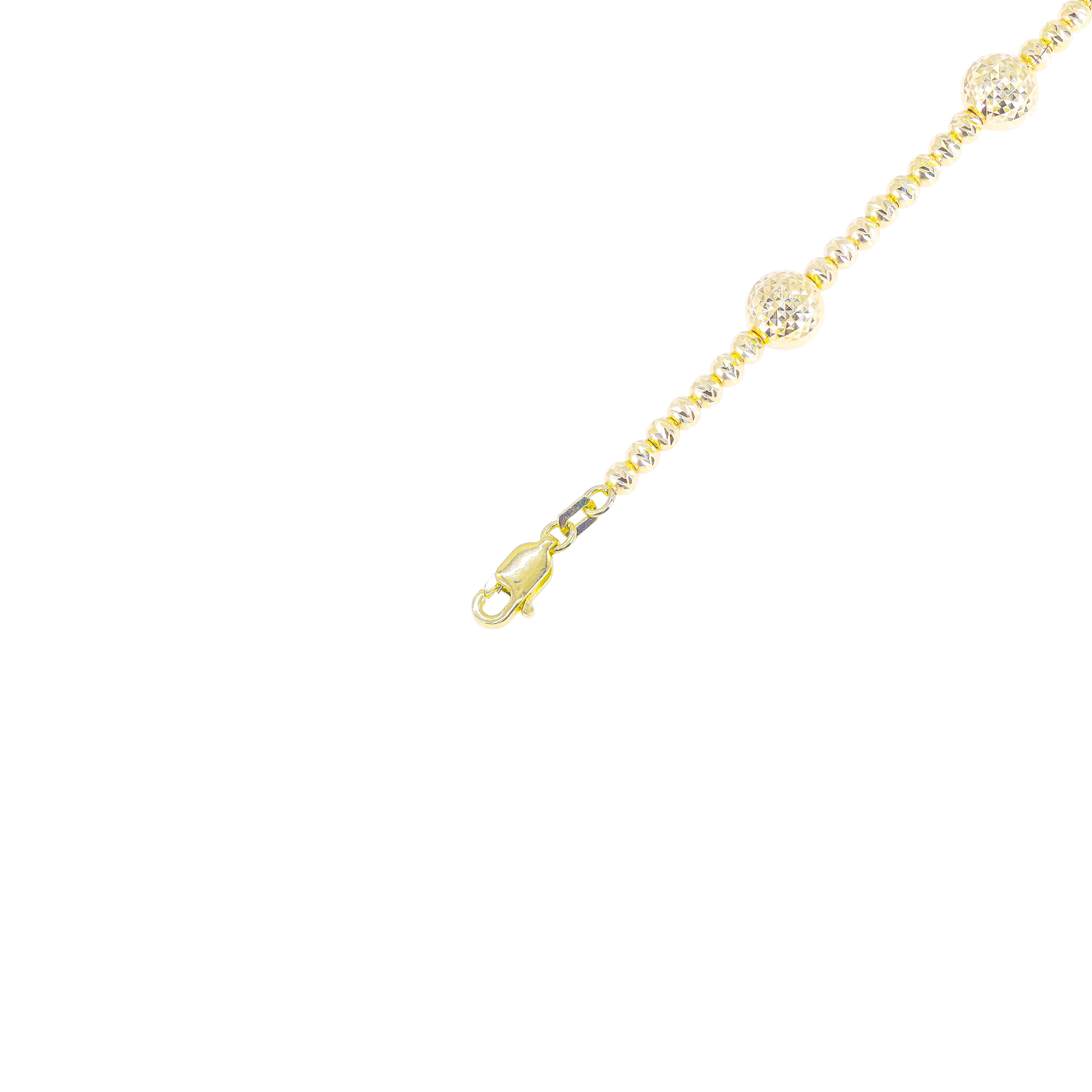 14KT Gold Disco Ball Link Gold Bracelet