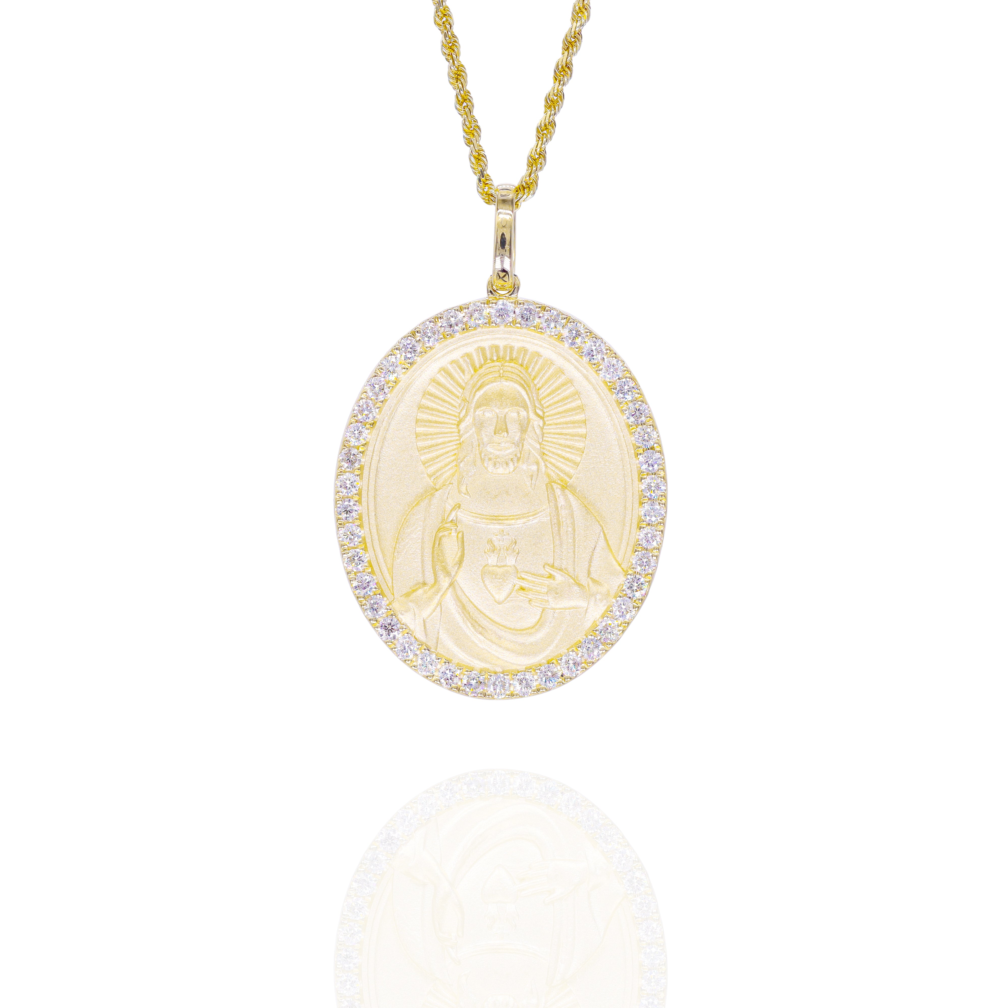 Sacred Heart of Jesus Diamond Charm Pendant