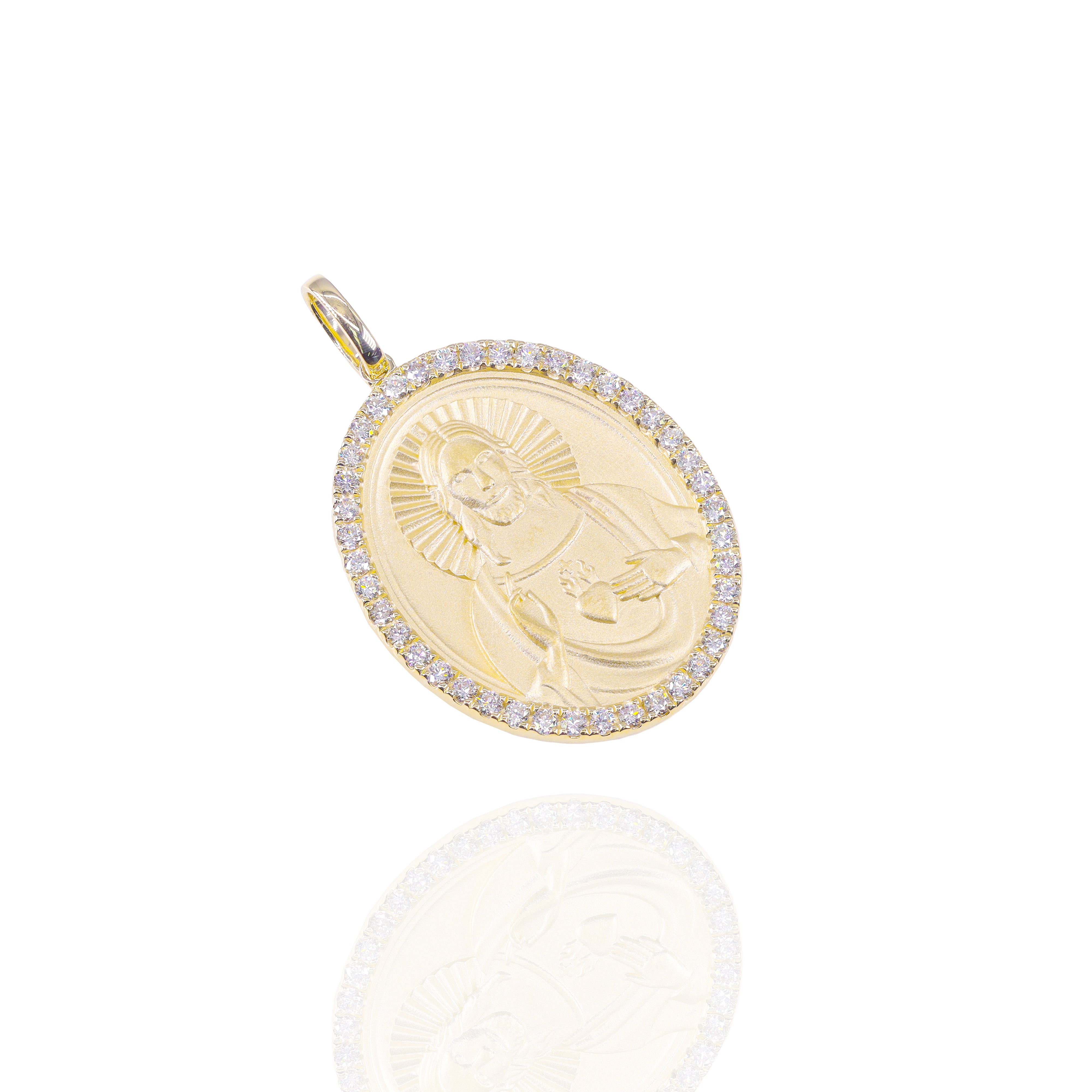 Sacred Heart of Jesus Diamond Charm Pendant
