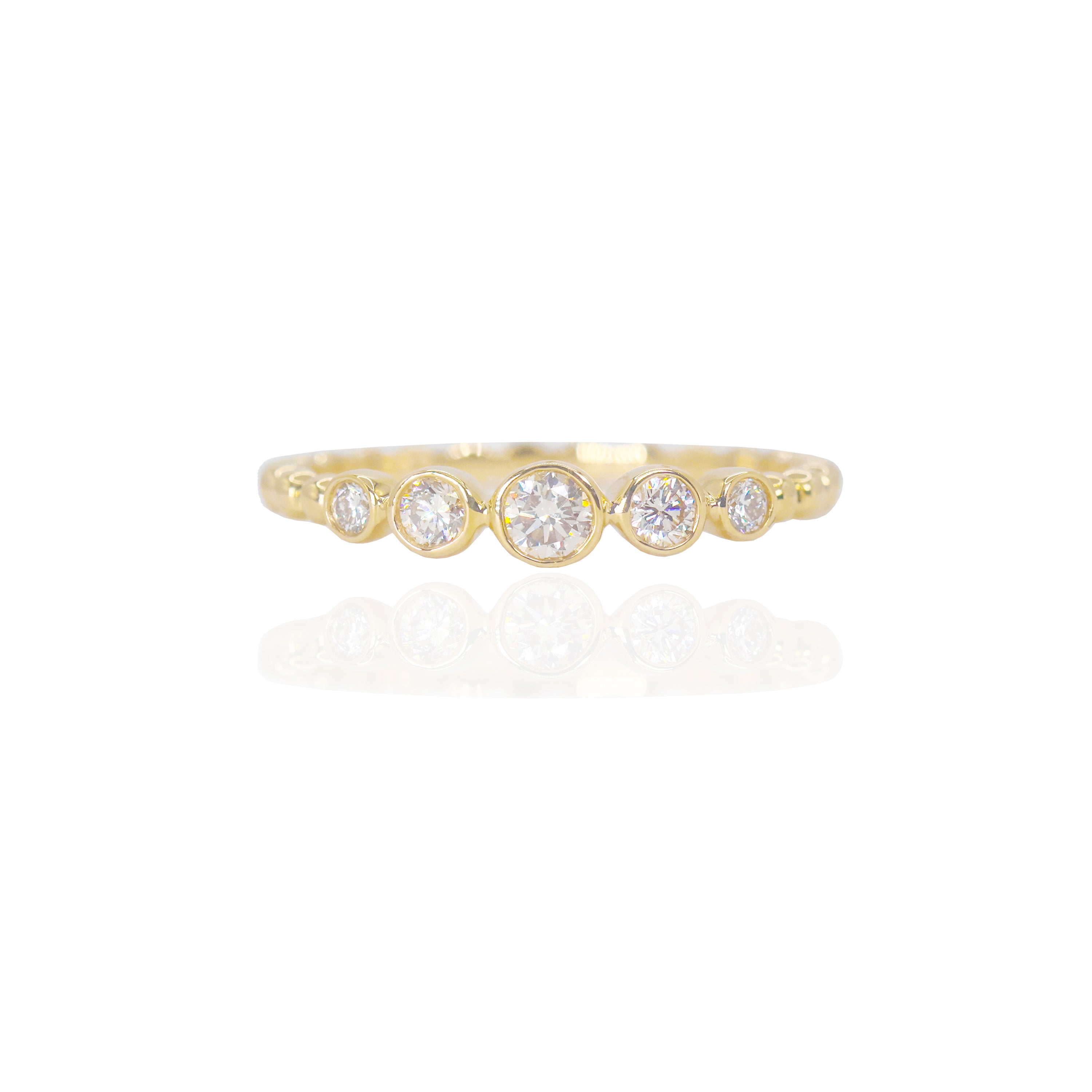5 Stone Diamond Bezel Band