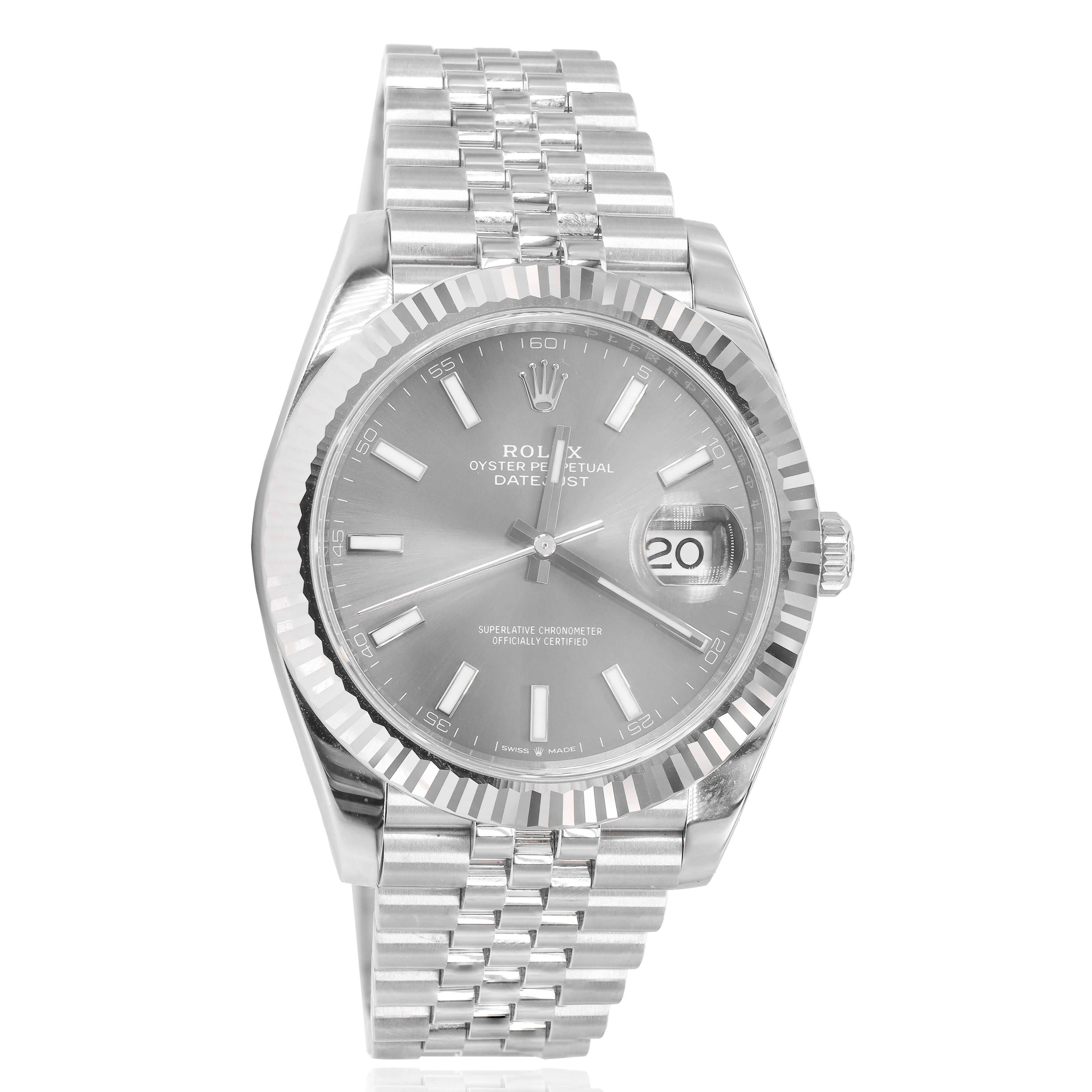 Rolex 126334 DateJust 41mm Slate Grey Dial Fluted Bezel