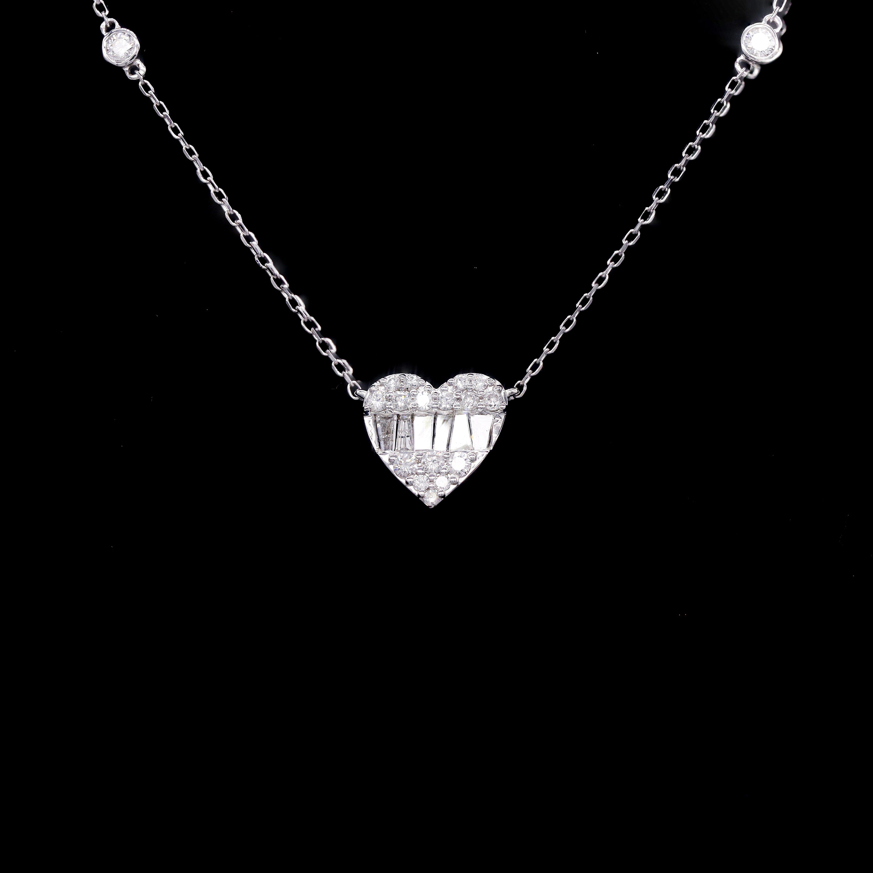 Diamond by The Yard Diamond Baguette Heart Chain