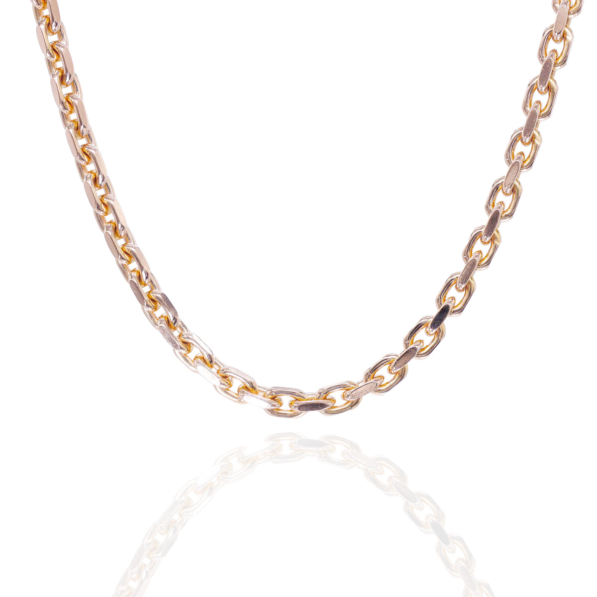 14KT Rose Gold Cable Link with Diamond Lock