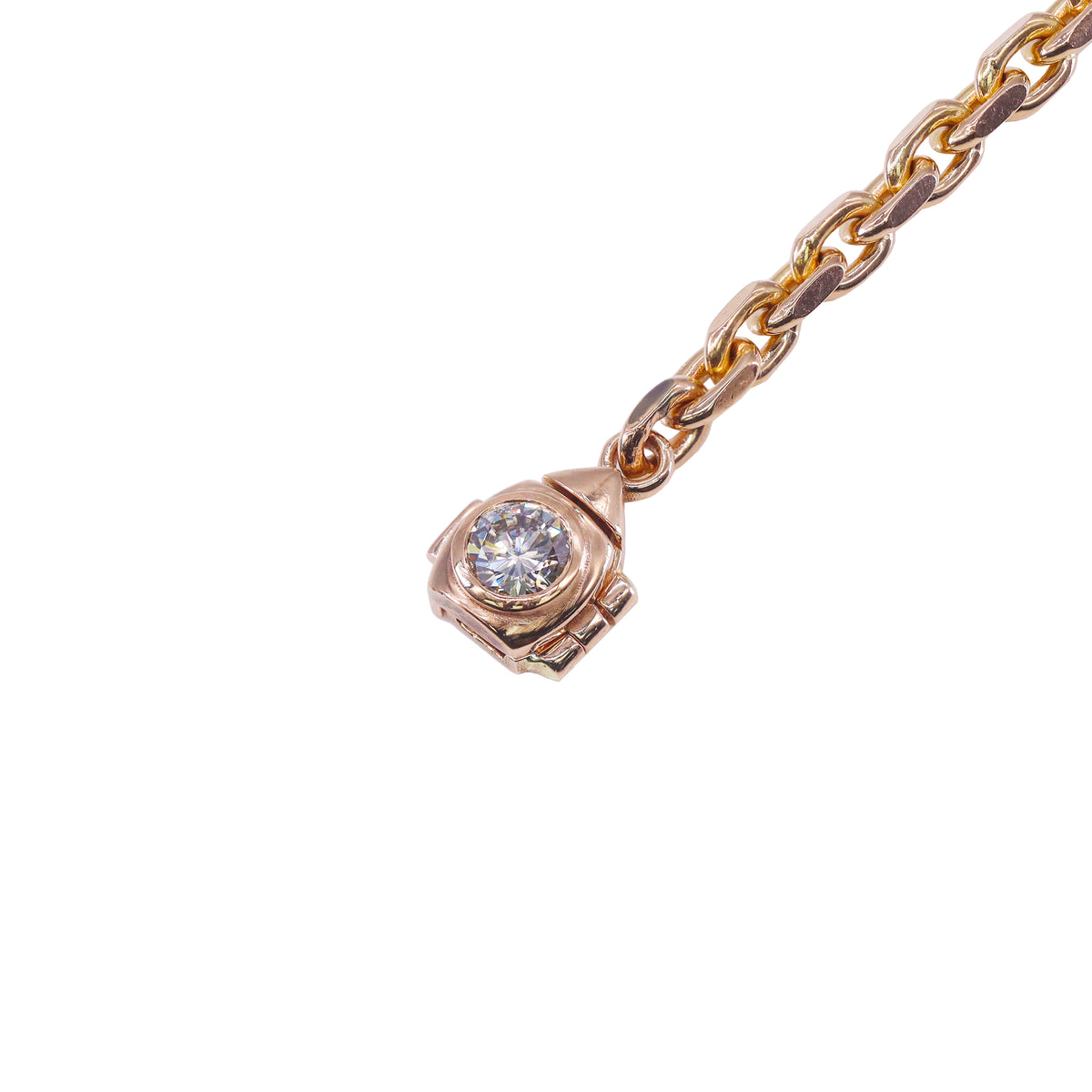 14KT Rose Gold Cable Link with Diamond Lock