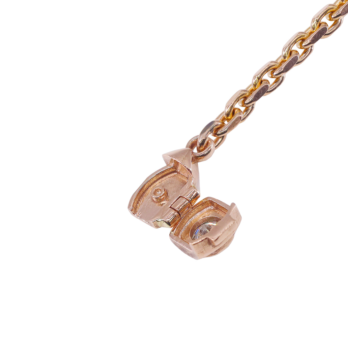 14KT Rose Gold Cable Link with Diamond Lock