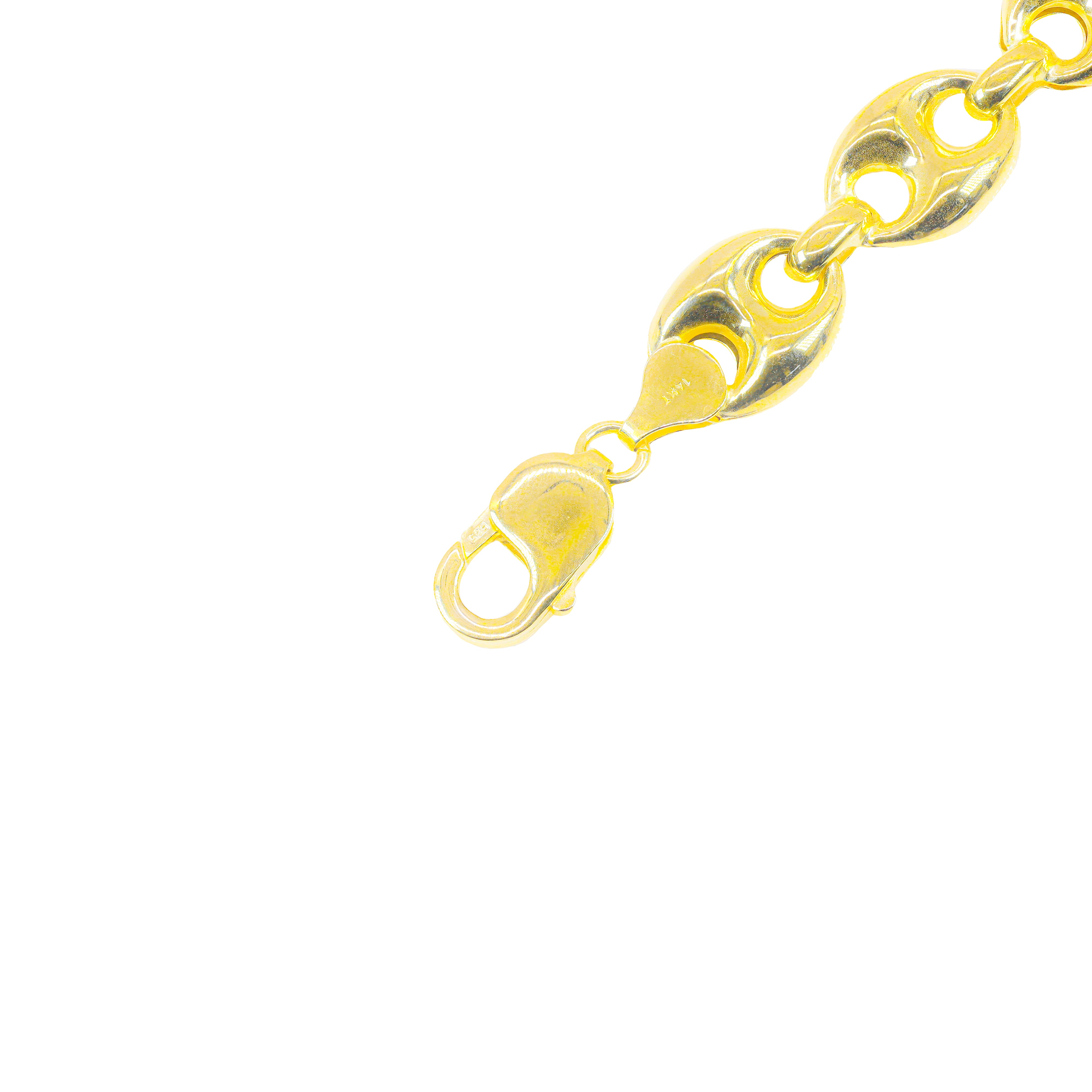 14KT Semi-Solid Puffed Gucci/Mariner Link Yellow Gold Chain
