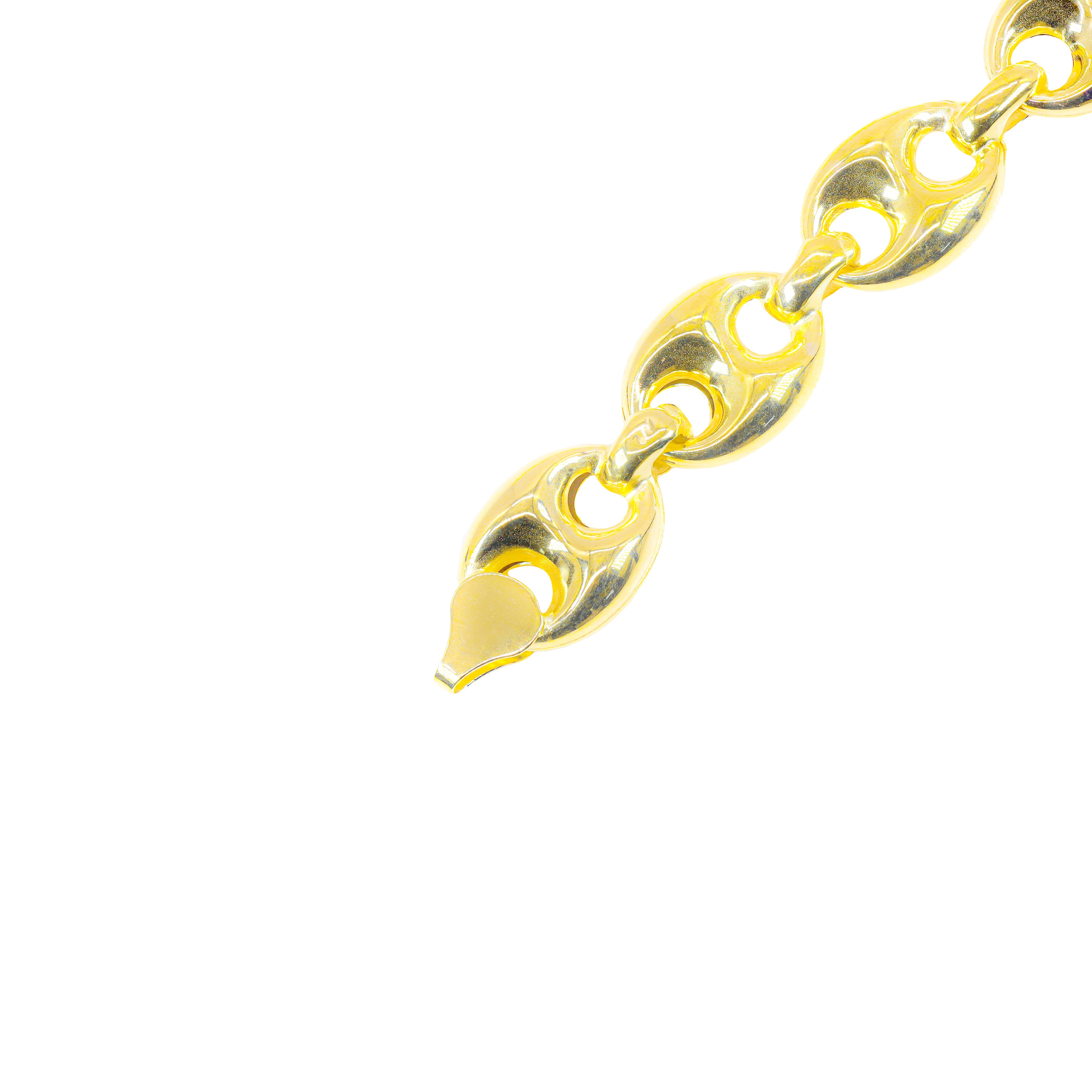 14KT Semi-Solid Puffed Gucci/Mariner Link Yellow Gold Chain