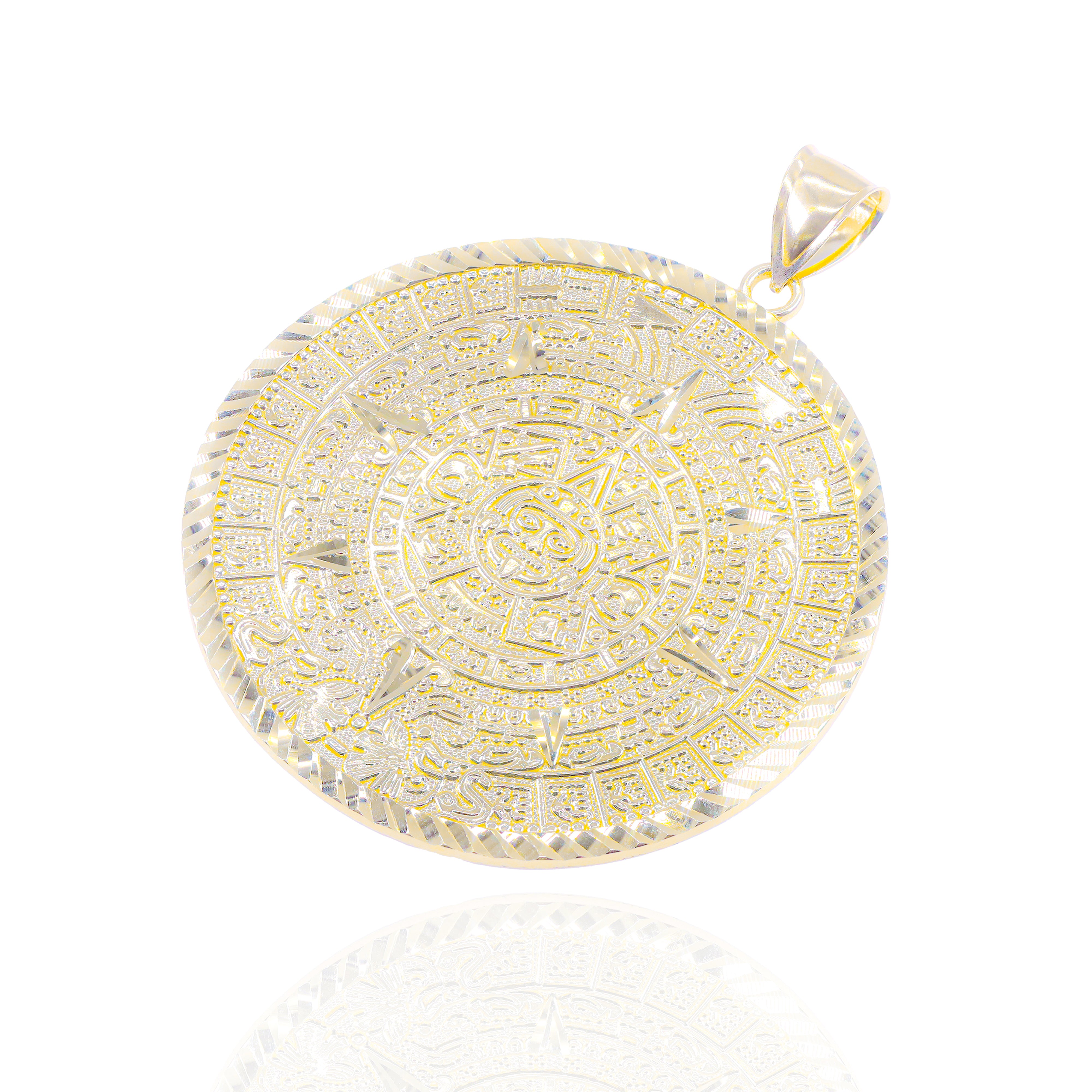 Mayan Calendar Solid Gold Medallion