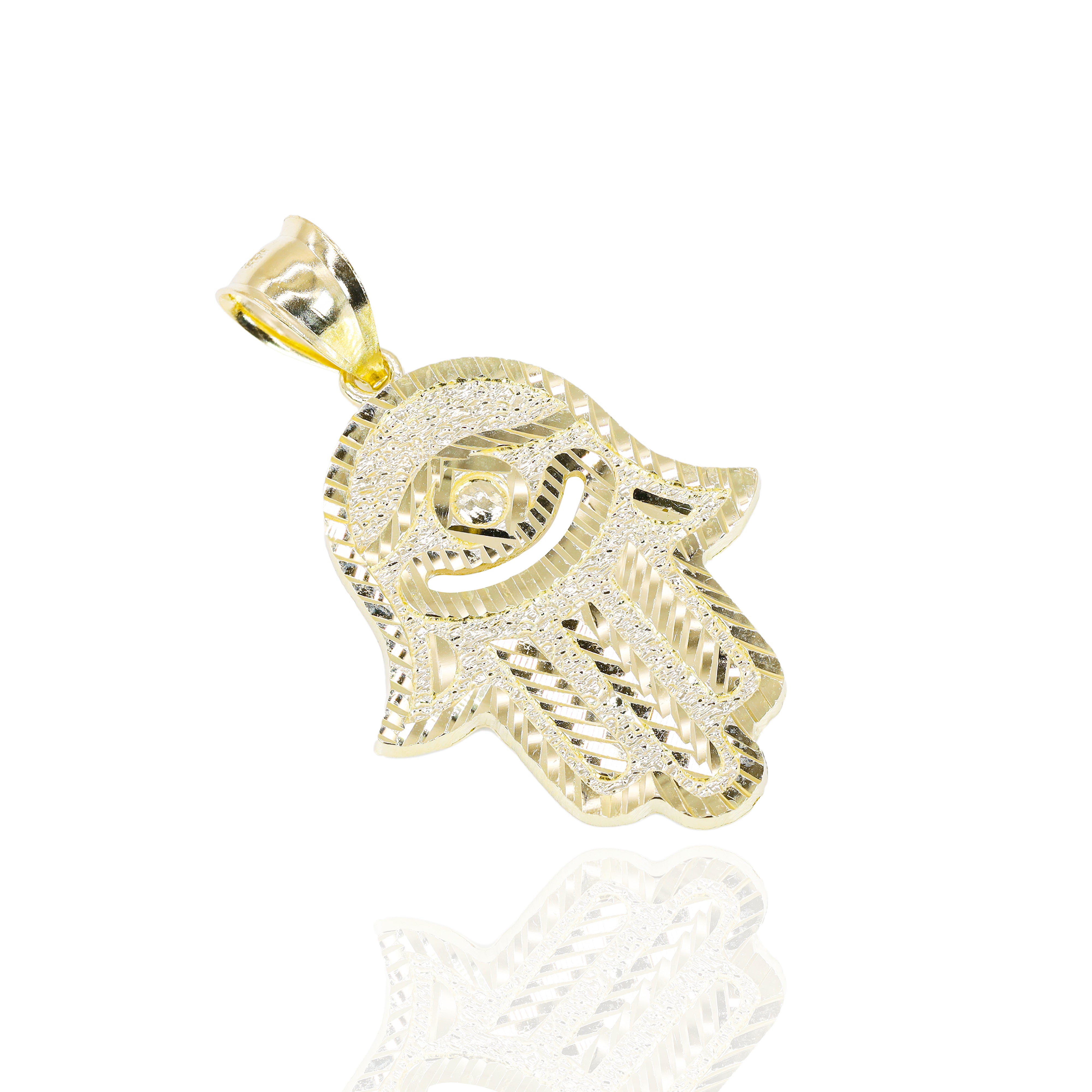 Hamza Hand Solid Gold Pendant
