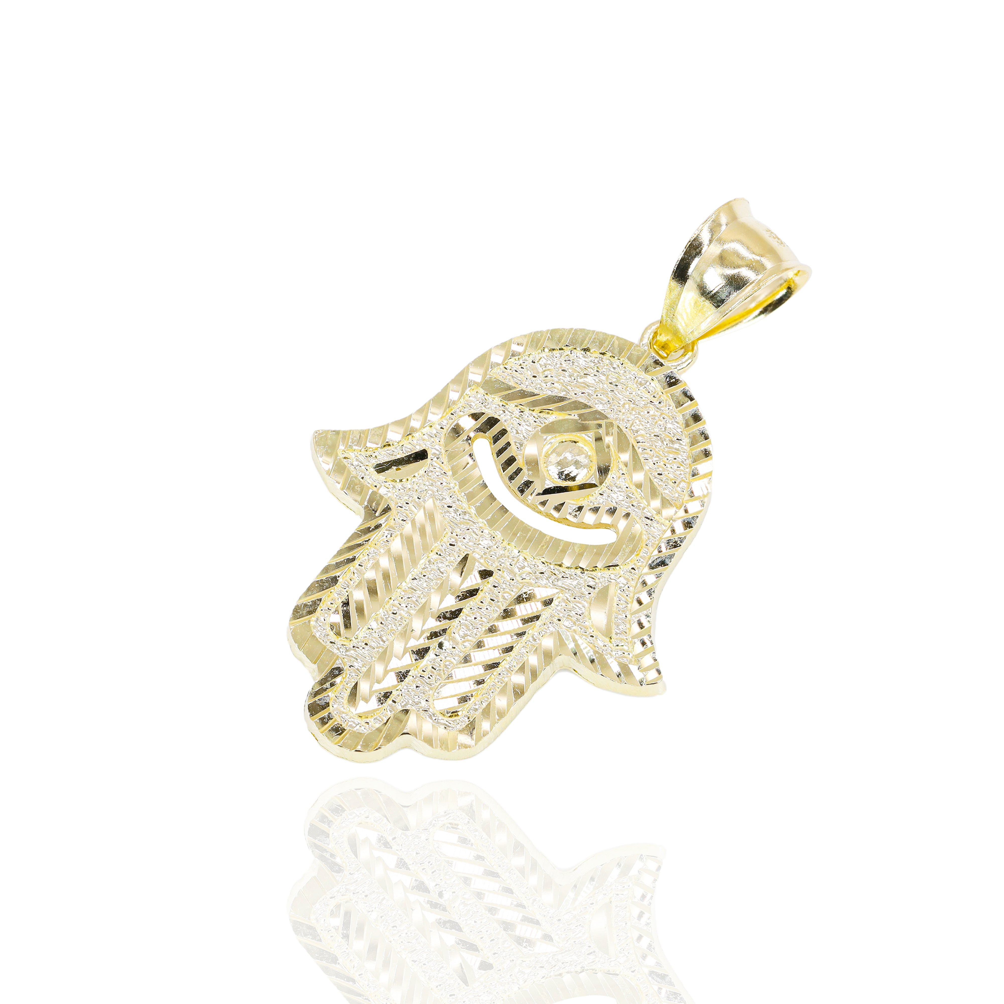 Hamza Hand Solid Gold Pendant