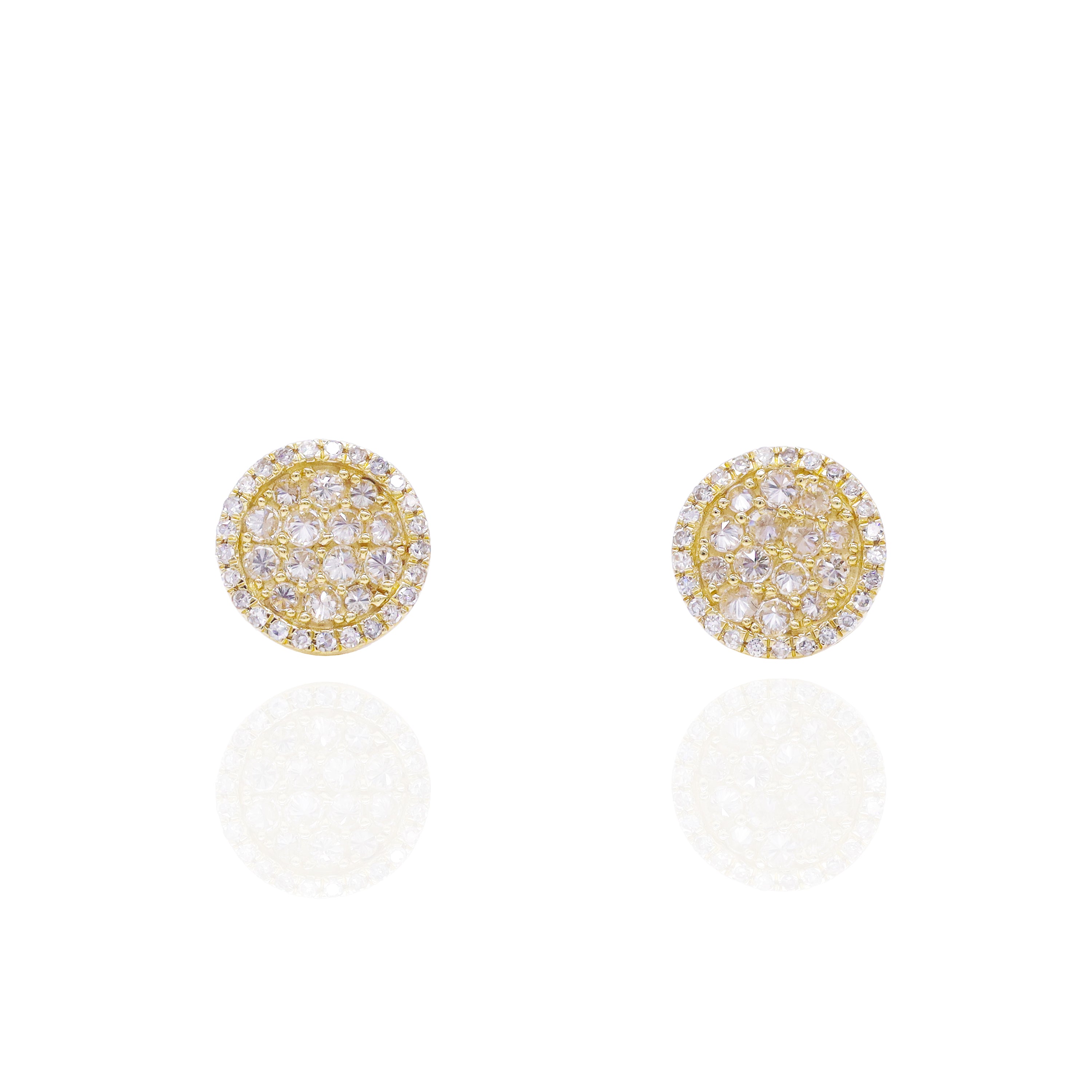 Round Cluster Upside Down Setting Diamond Earrings