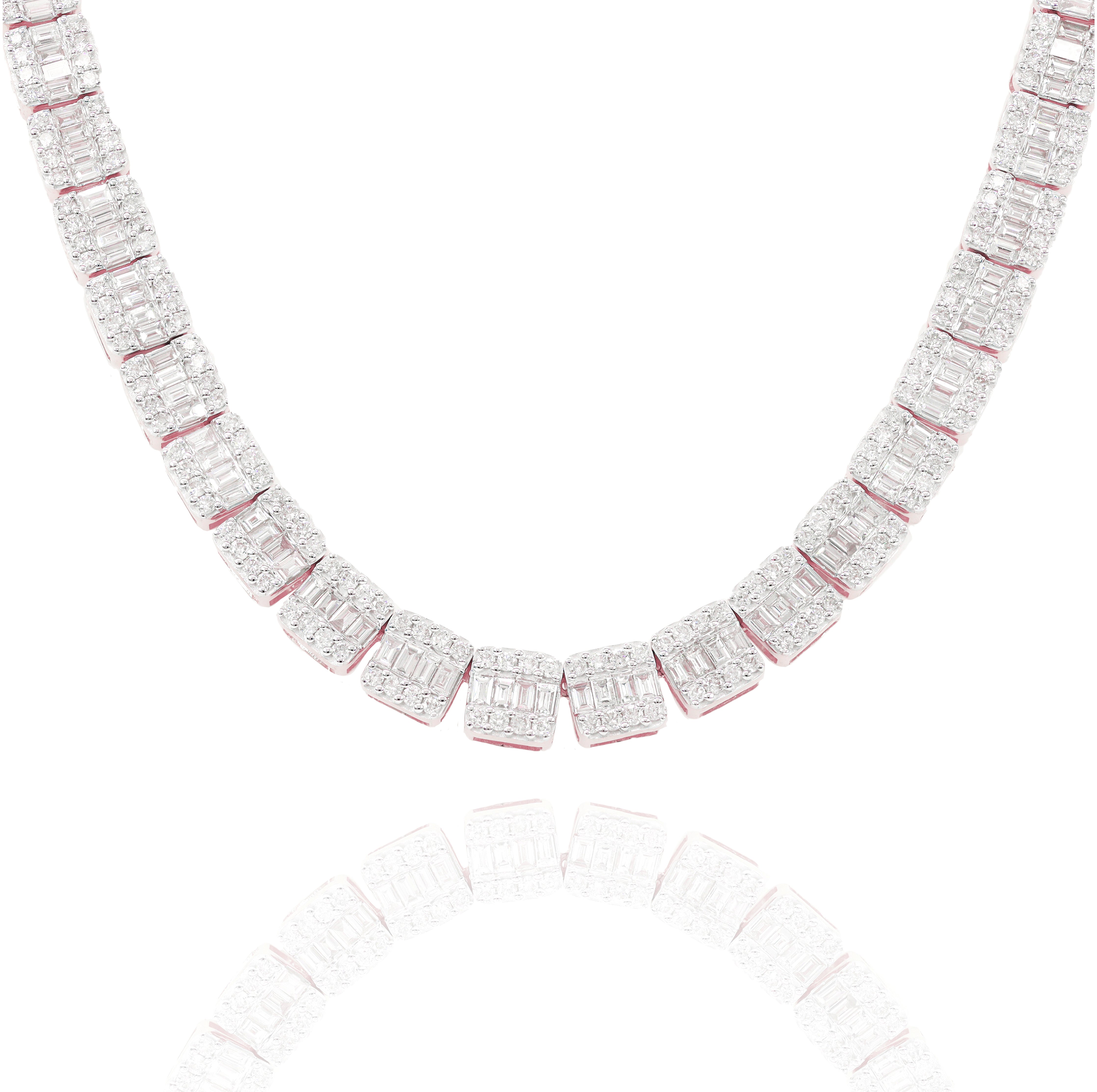 Square Center Baguette Diamond Chain image