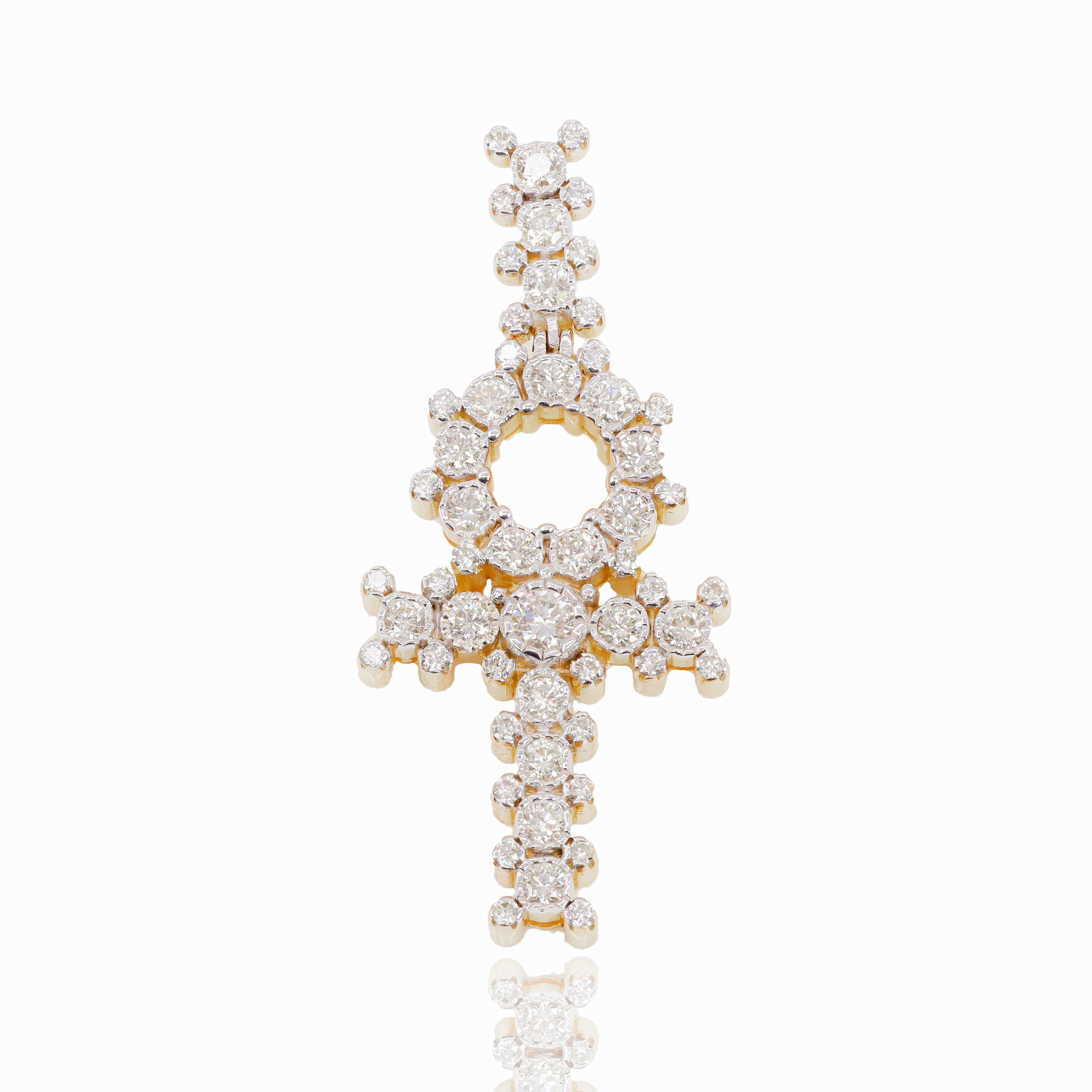 Bezel Ankh Diamond Pendant