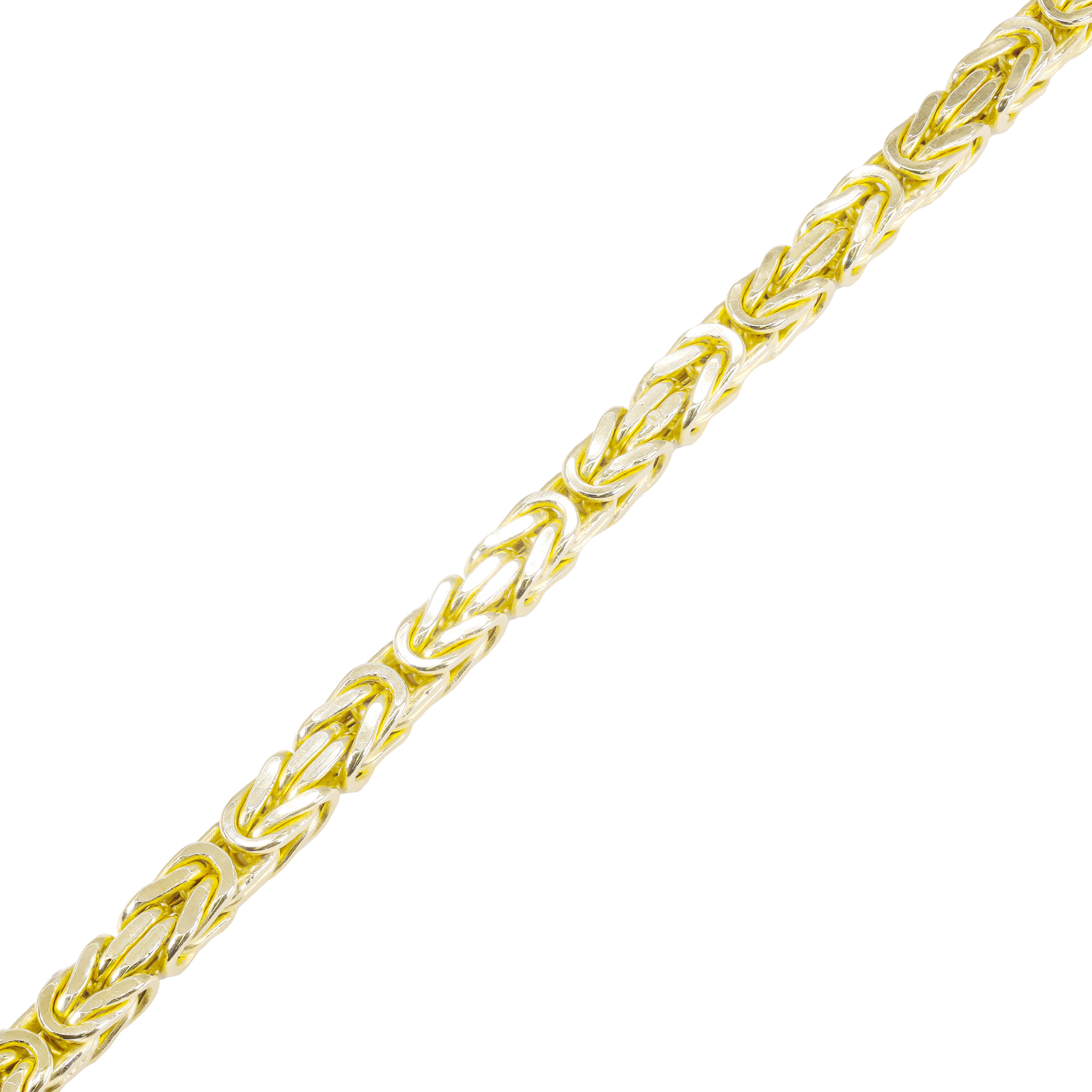 14KT Yellow Gold Semi-Solid Byzantine Solid Gold Bracelet