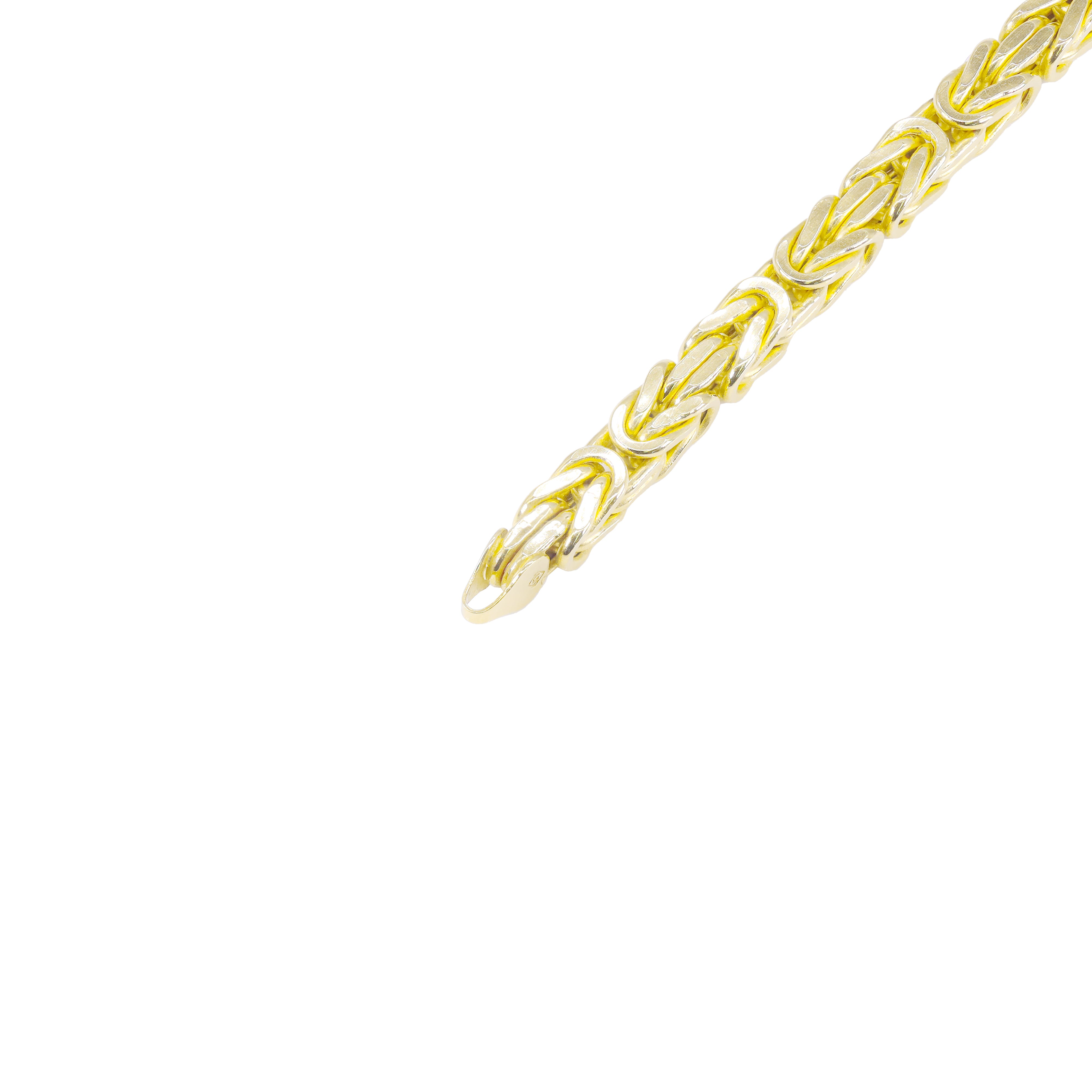 14KT Yellow Gold Semi-Solid Byzantine Solid Gold Bracelet