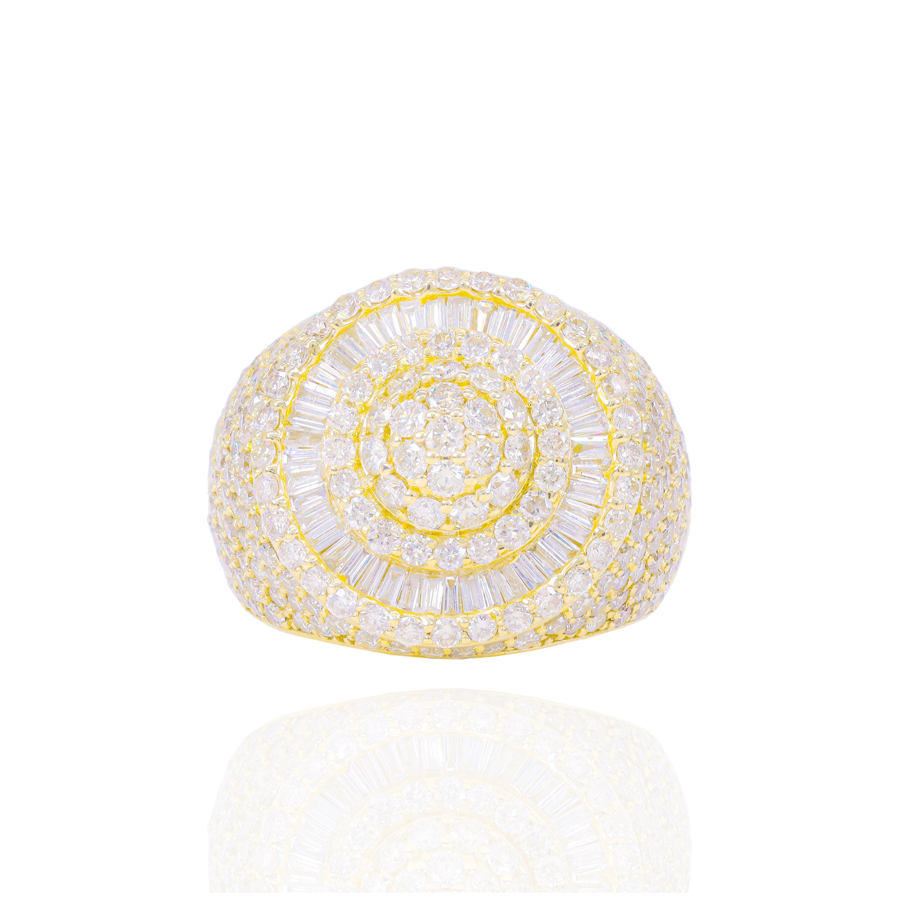 Baguette & Round Diamond Turbine Diamond Ring