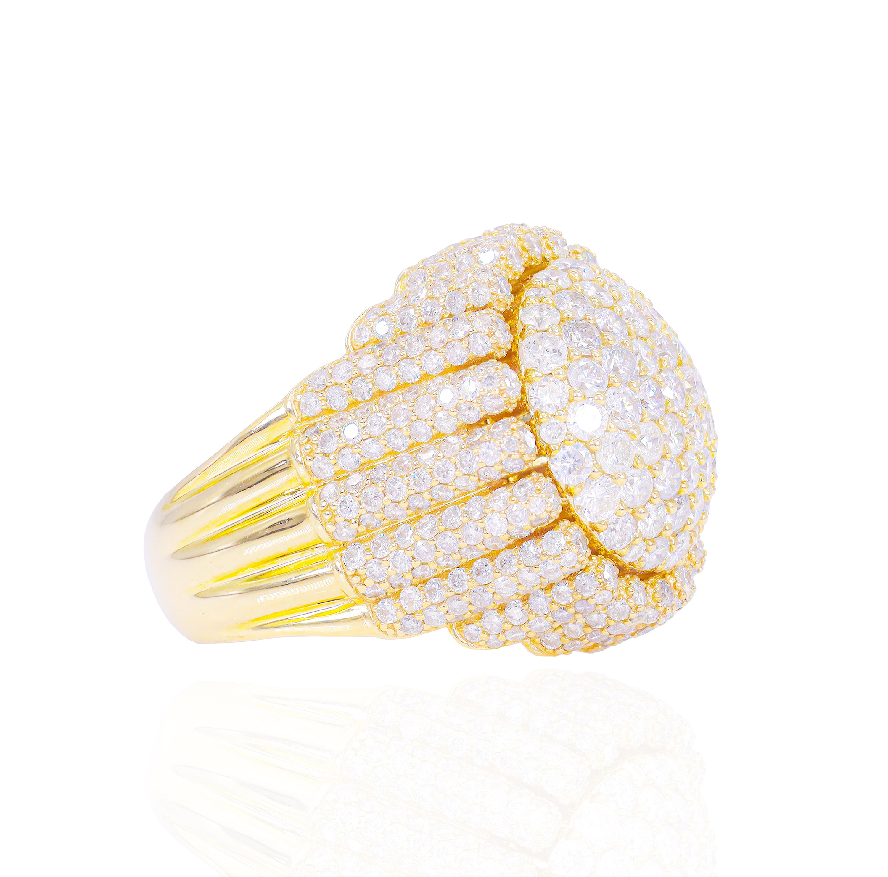 Domed Pillar Diamond Ring
