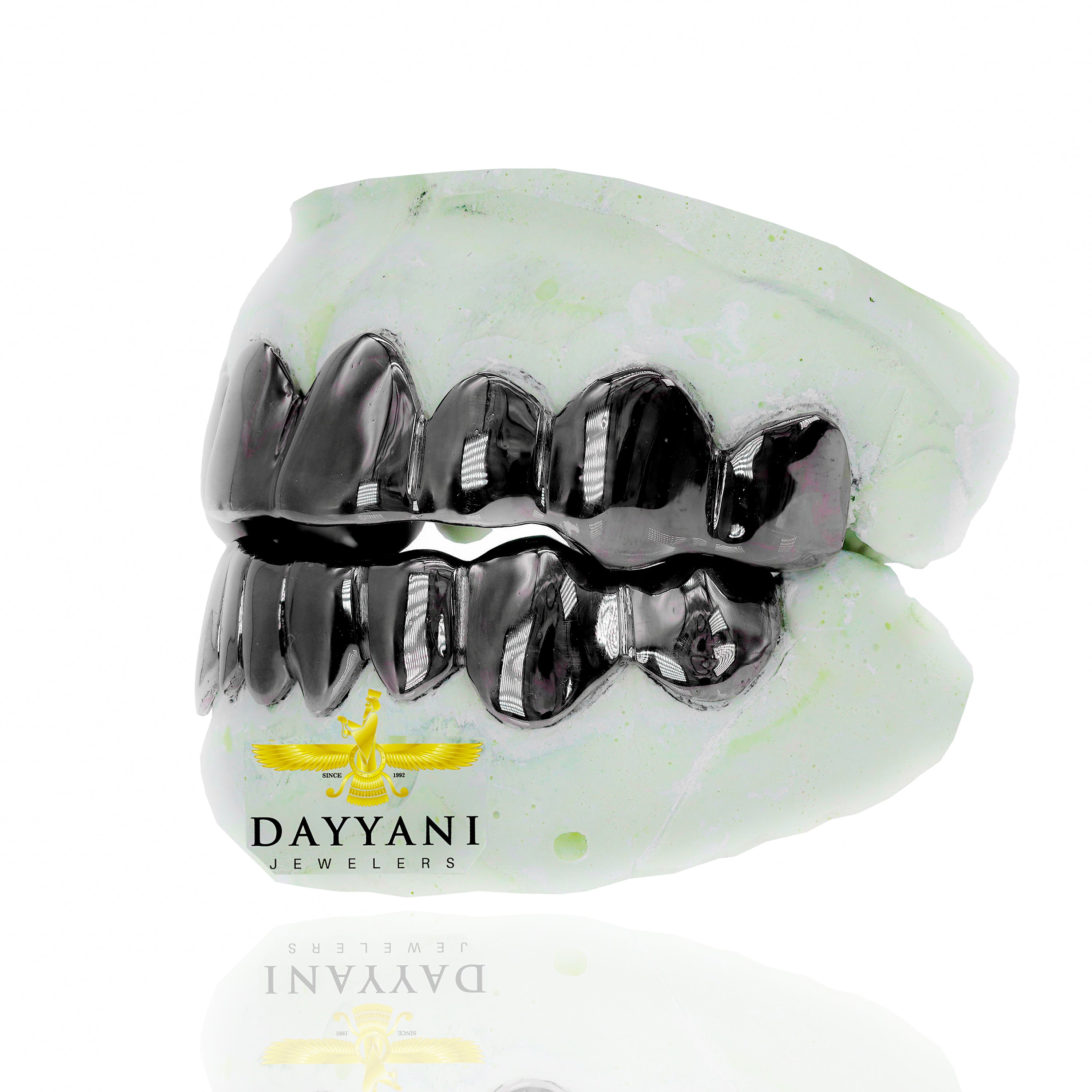 Custom Joker with Black Rhodium Gold Grillz