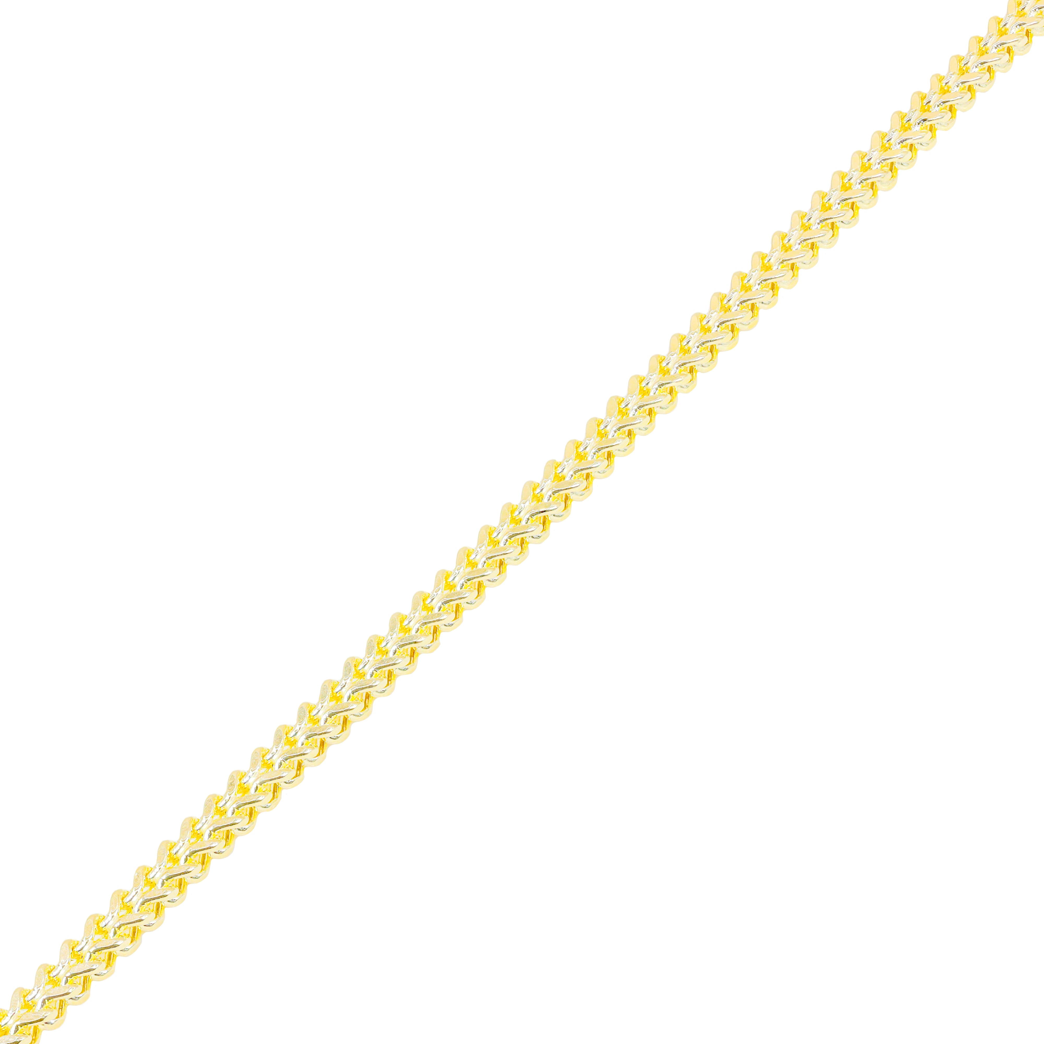 10KT Semi-Solid Square Franco Yellow Gold Chain