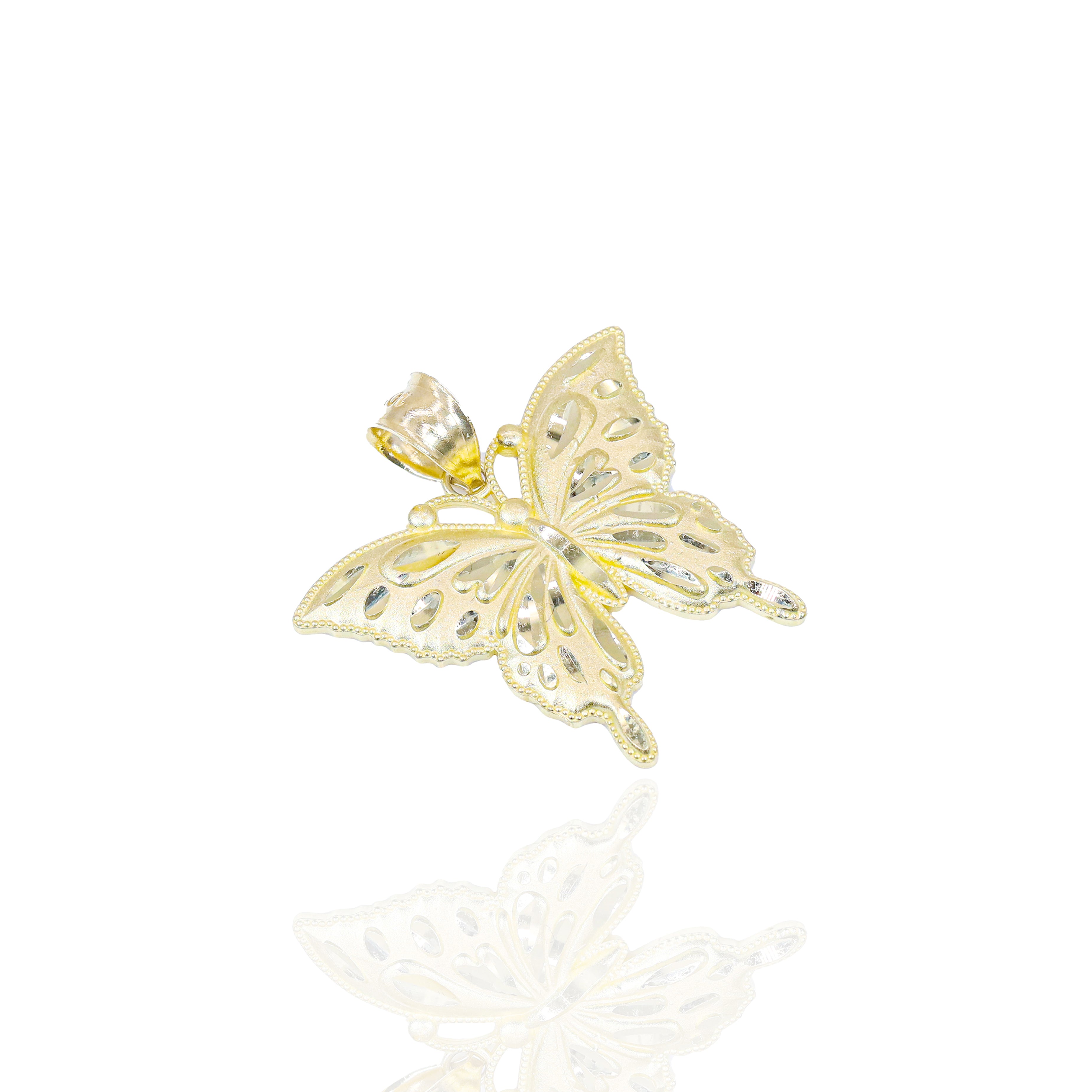Butterfly Solid Gold Pendant