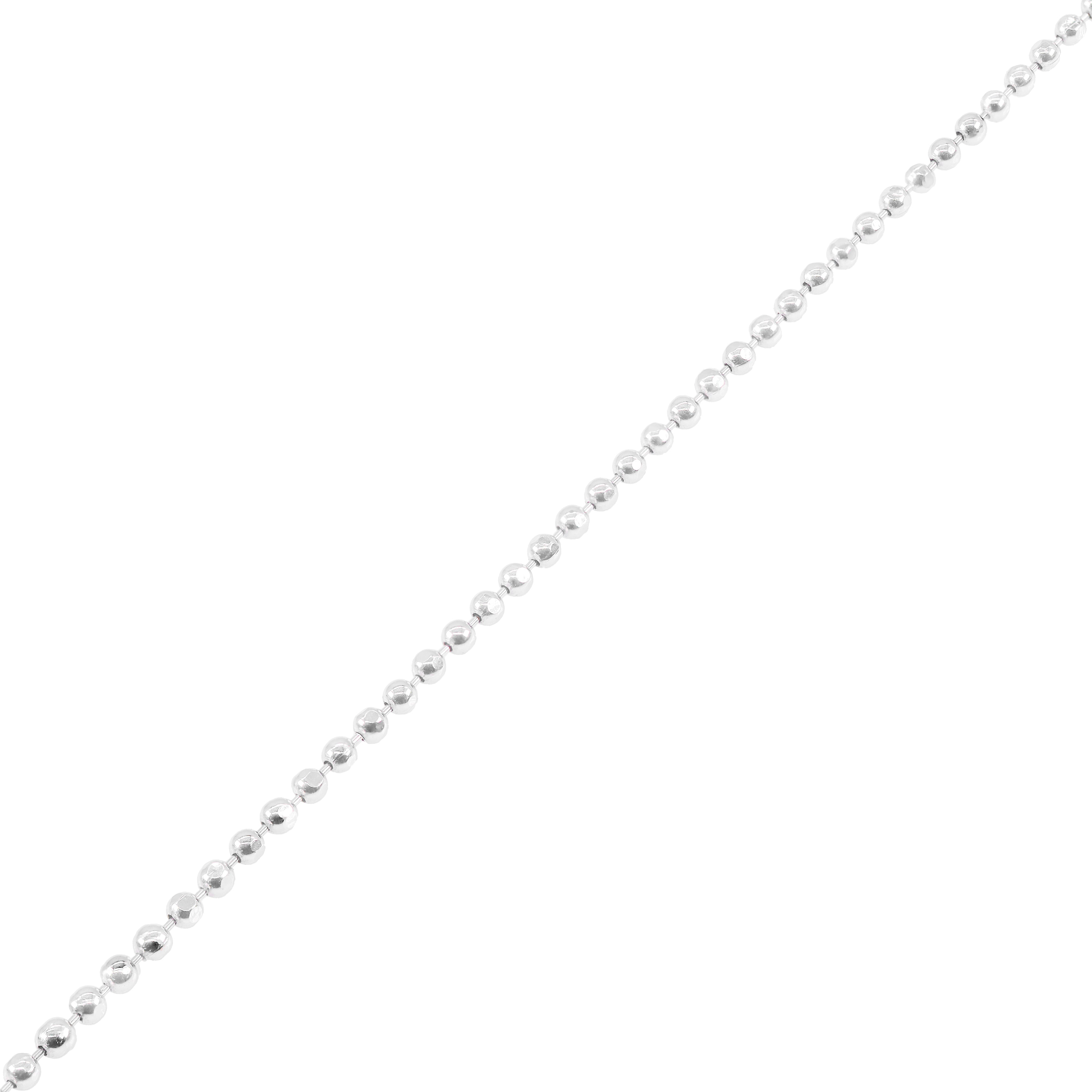 14KT Solid Ball Style White Gold Chain
