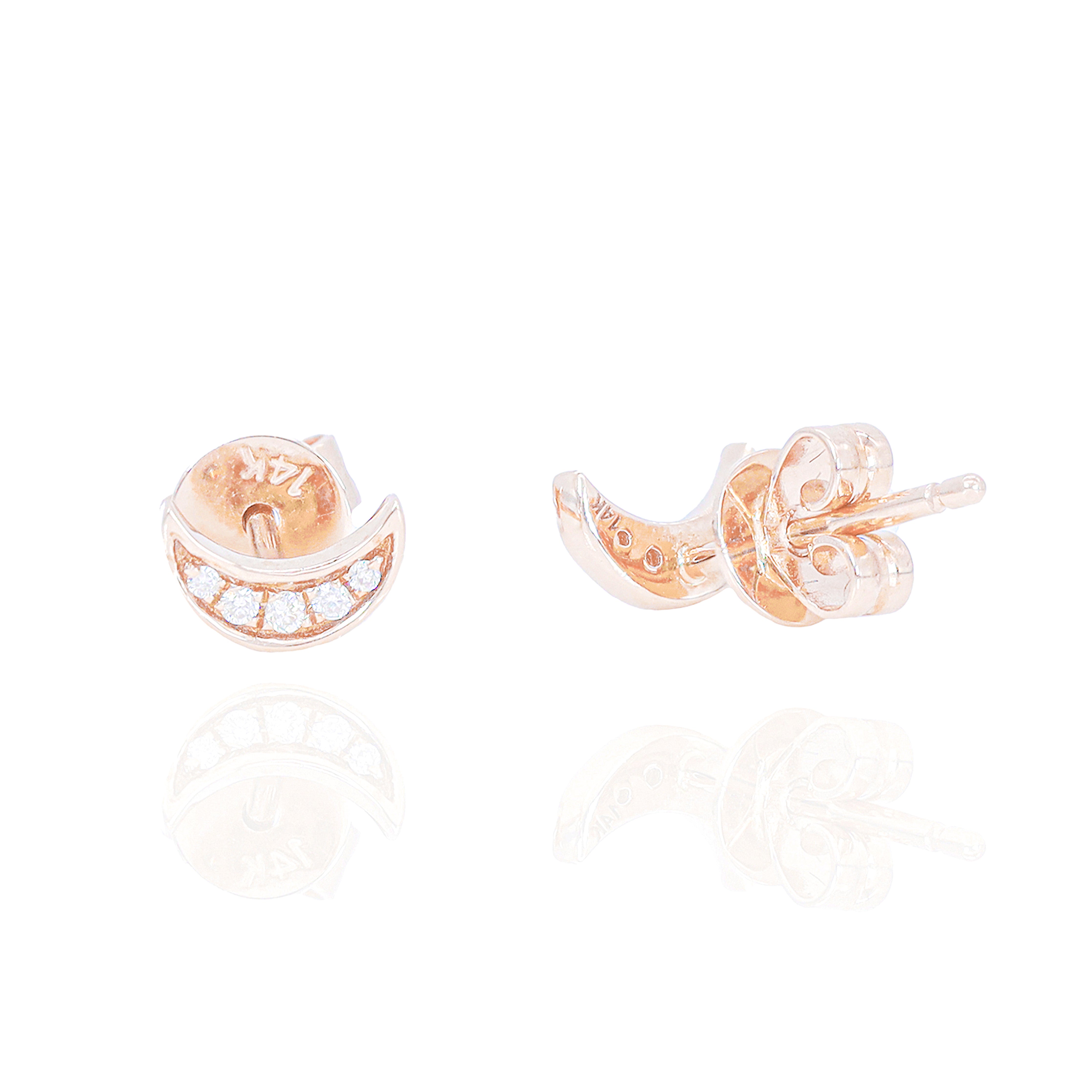 Crescent Moon Diamond Earrings