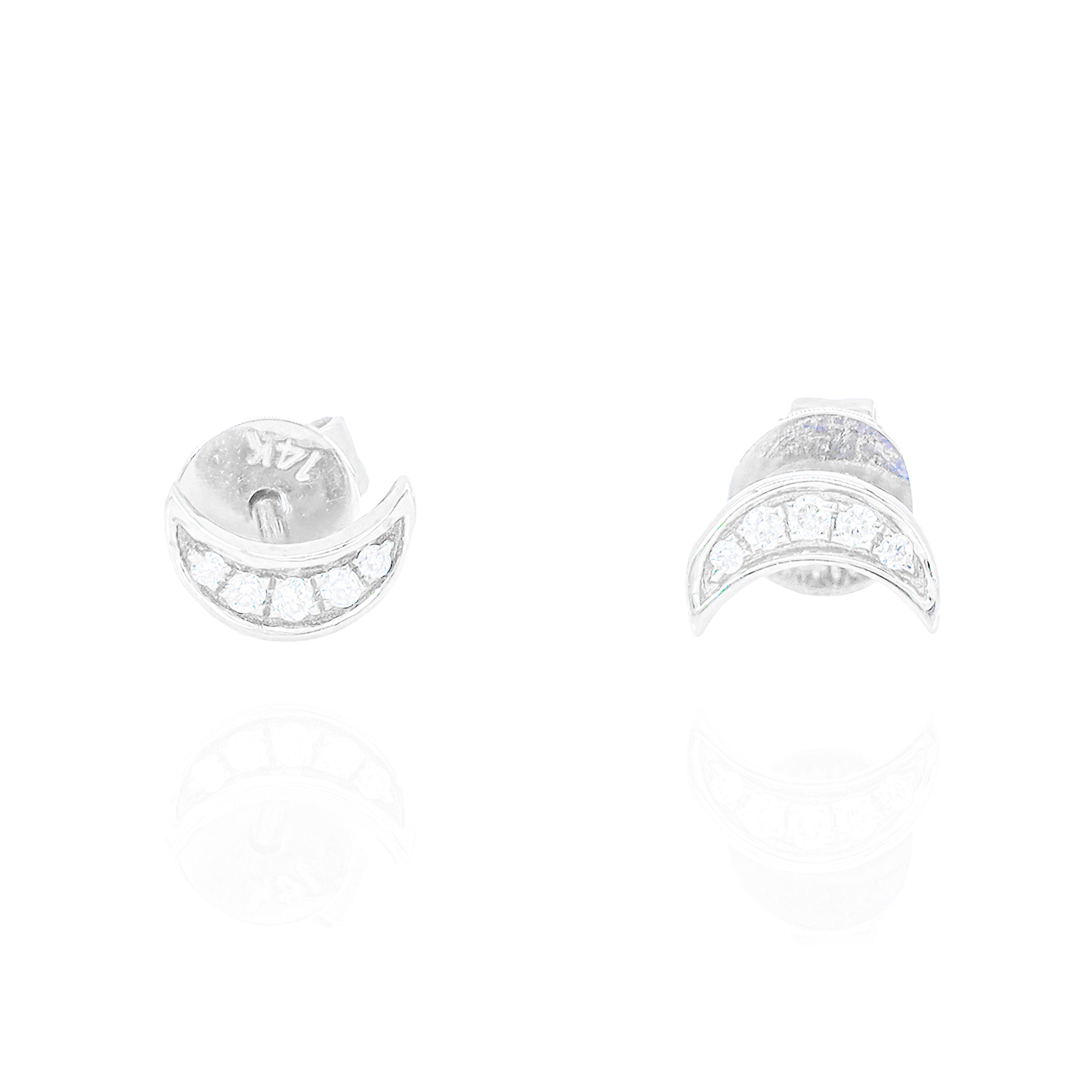 Crescent Moon Diamond Earrings